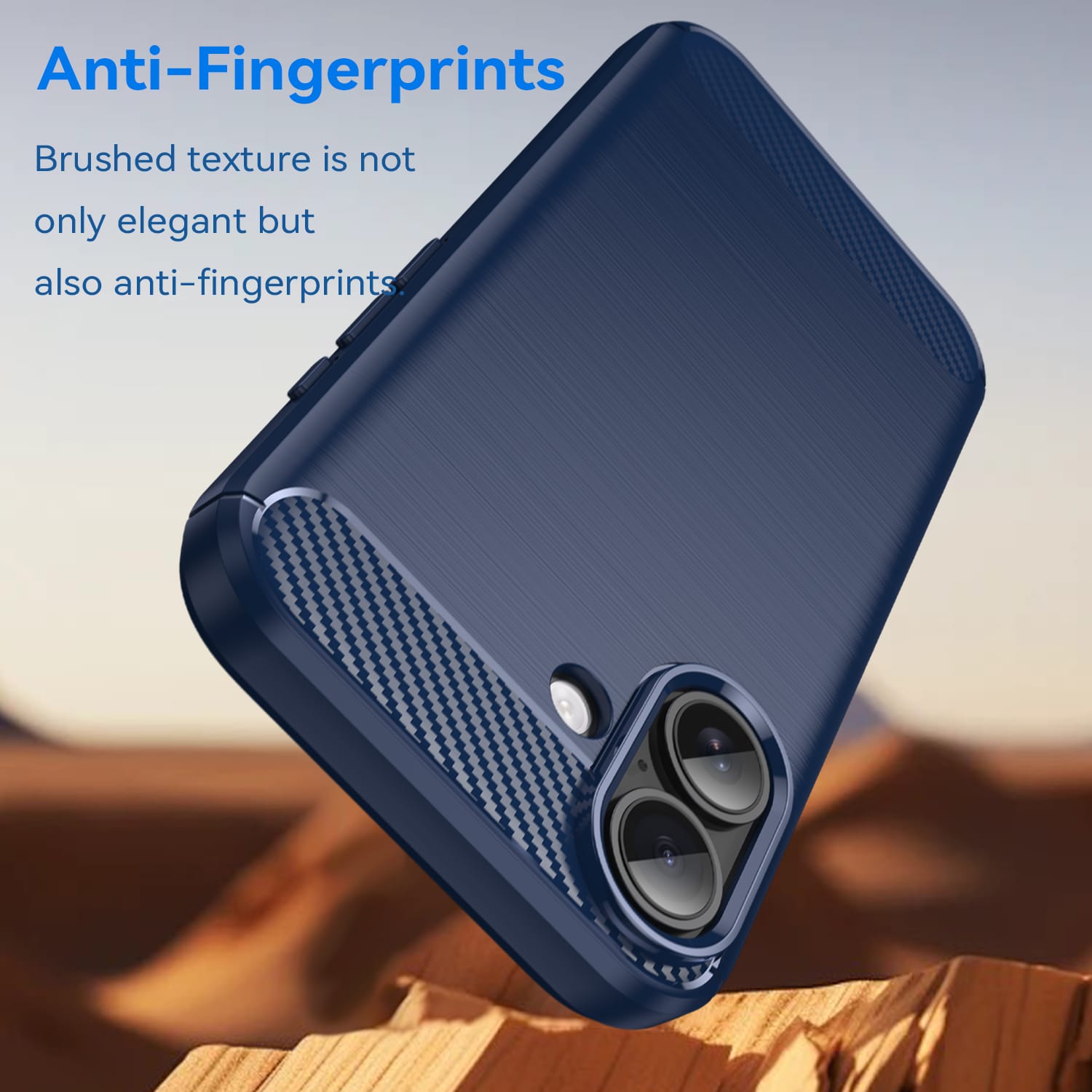 iPhone 17 Carbon Fibre TPU Case Slim Shockproof Cover Navy