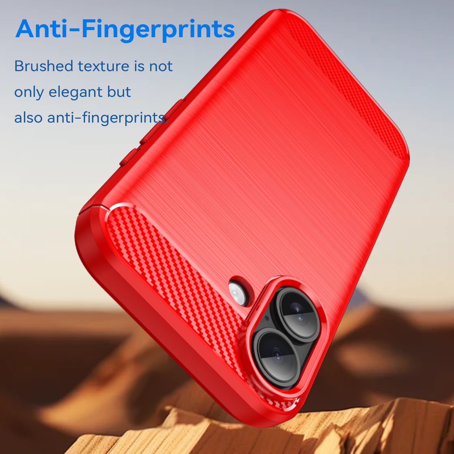 iPhone 17 Carbon Fibre TPU Case Slim Shockproof Cover Red