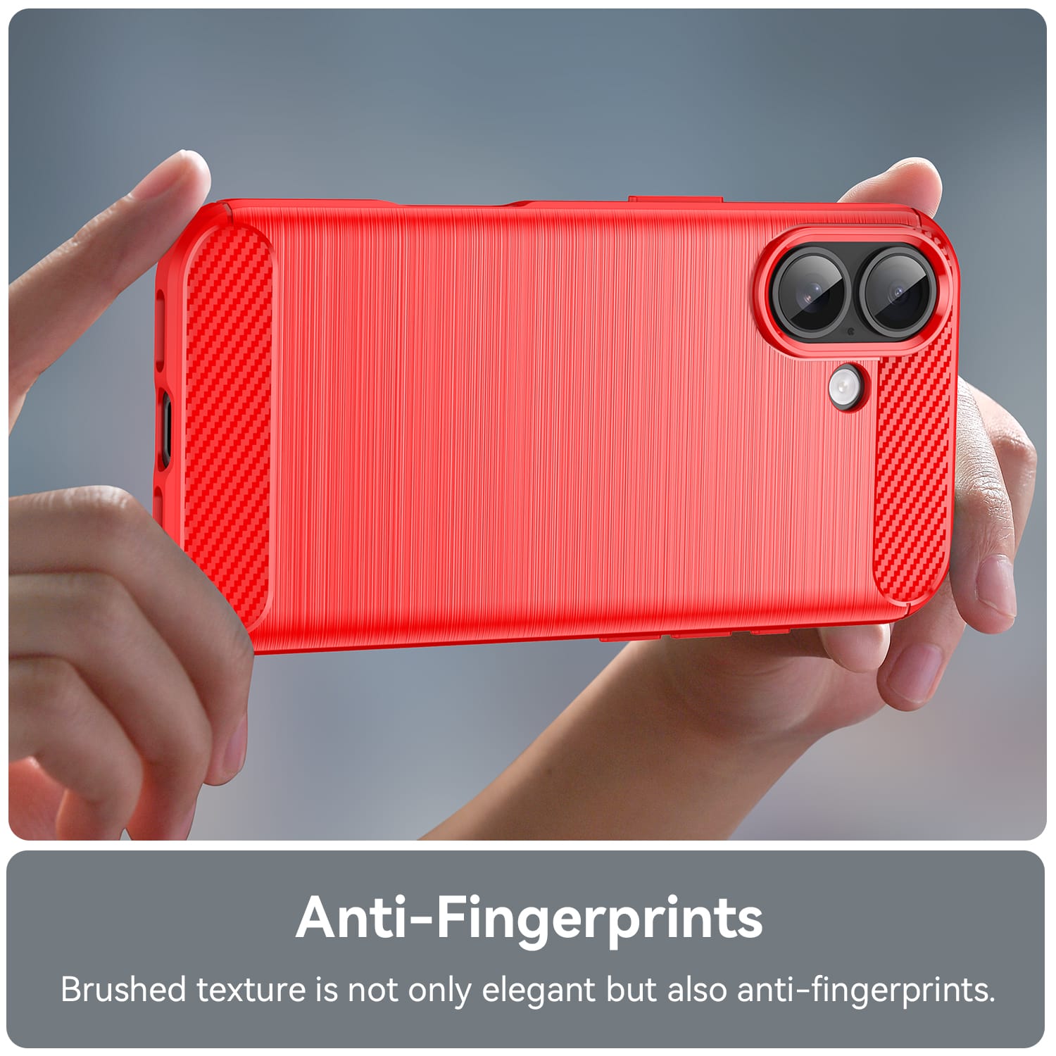 iPhone 17 Carbon Fibre TPU Case Slim Shockproof Cover Red