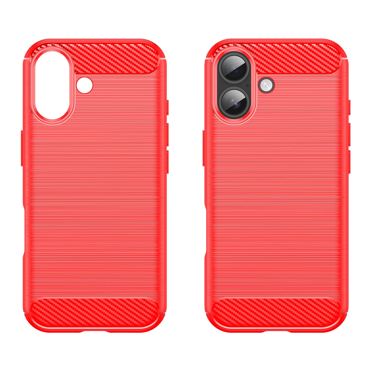 iPhone 17 Carbon Fibre TPU Case Slim Shockproof Cover Red