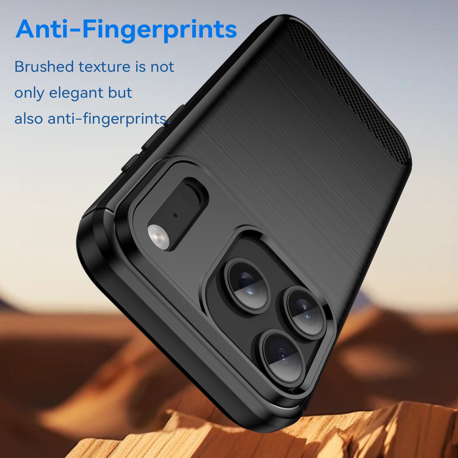 iPhone 17 Pro Carbon Fibre TPU Case Slim Shockproof Cover Black