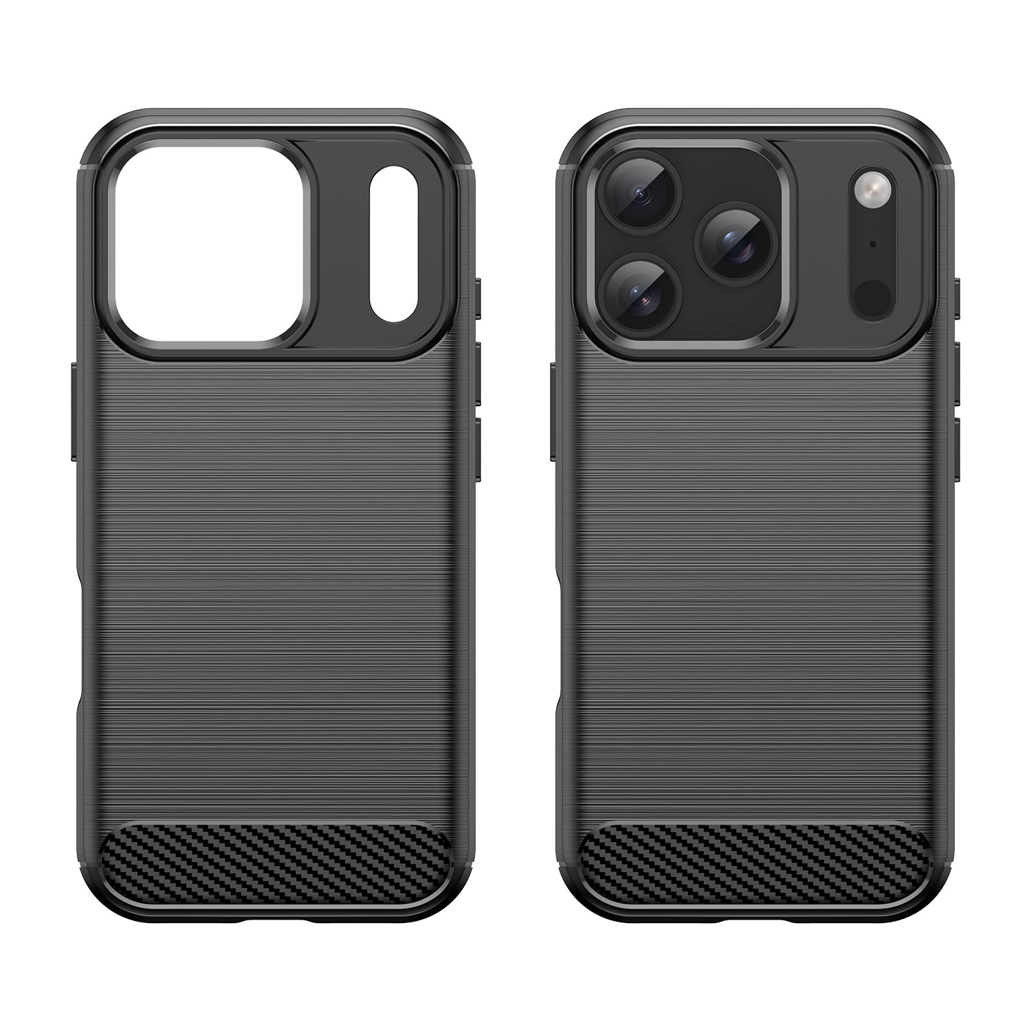 iPhone 17 Pro Carbon Fibre TPU Case Slim Shockproof Cover Black