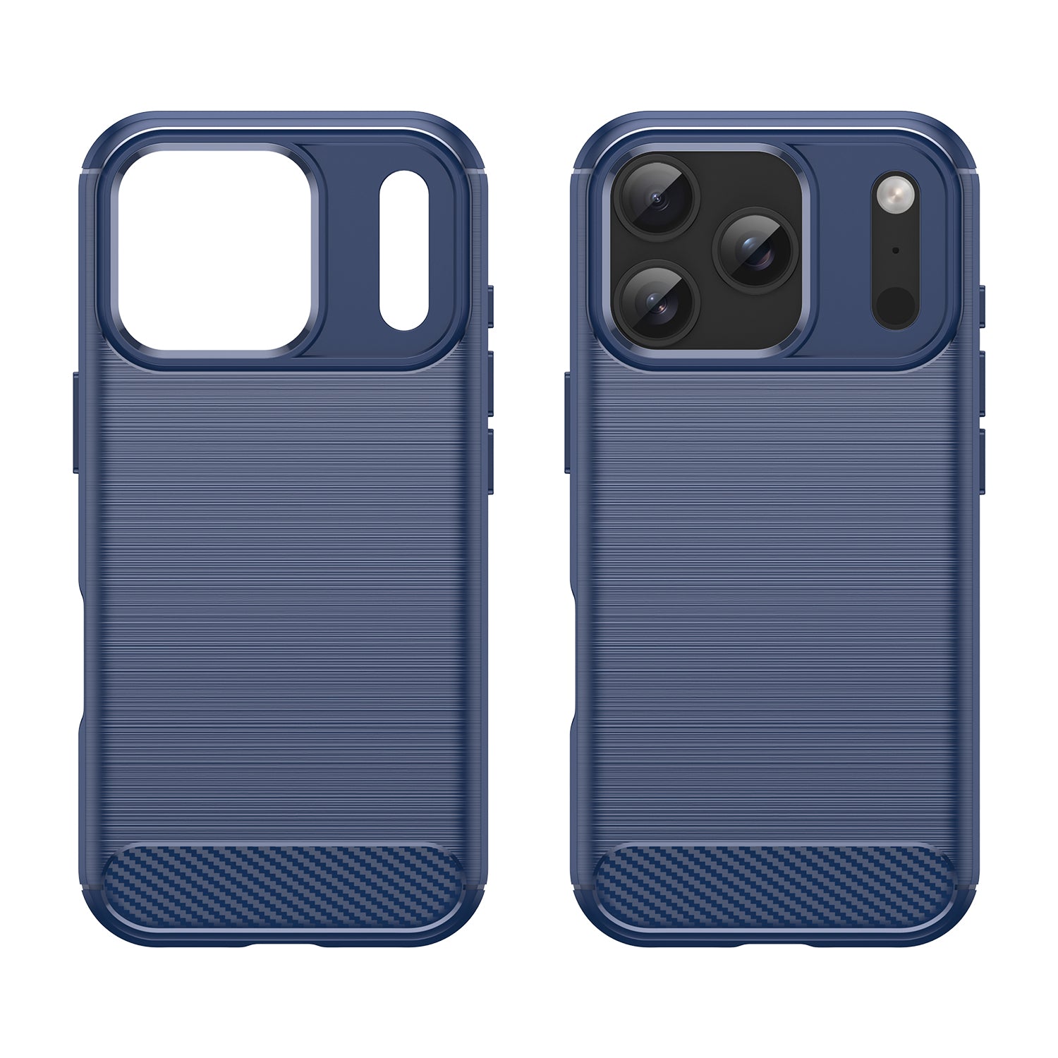 iPhone 17 Pro Carbon Fibre TPU Case Slim Shockproof Cover Navy