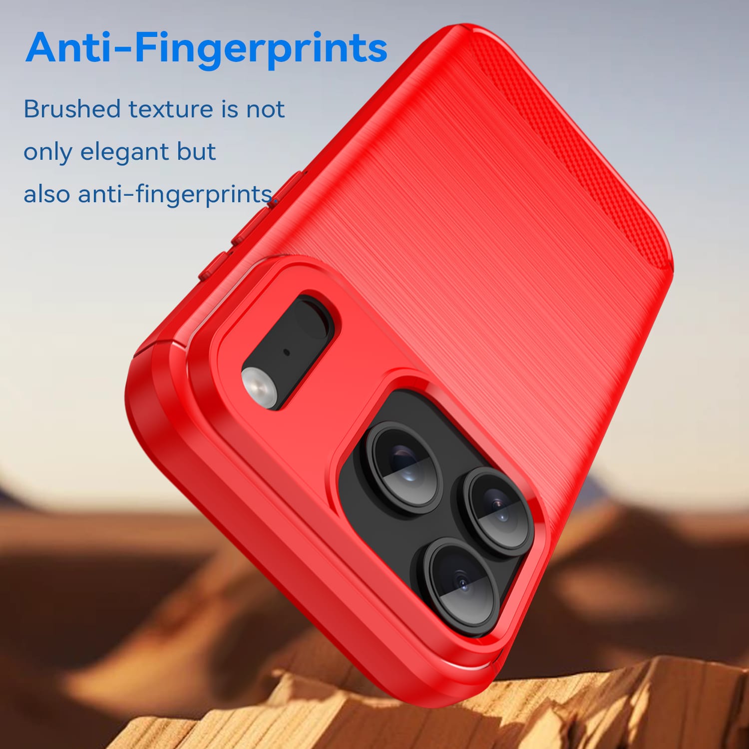 iPhone 17 Pro Carbon Fibre TPU Case Slim Shockproof Cover Red
