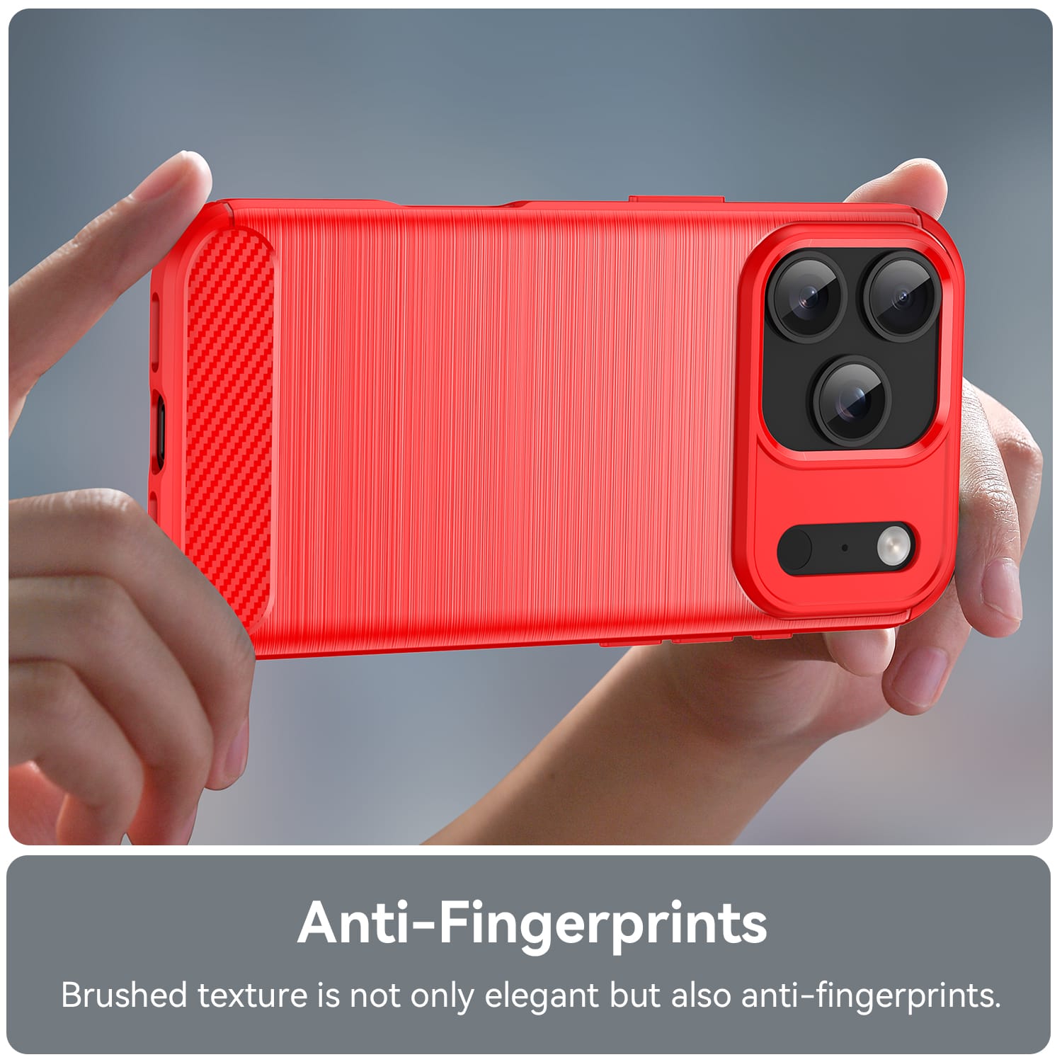 iPhone 17 Pro Carbon Fibre TPU Case Slim Shockproof Cover Red