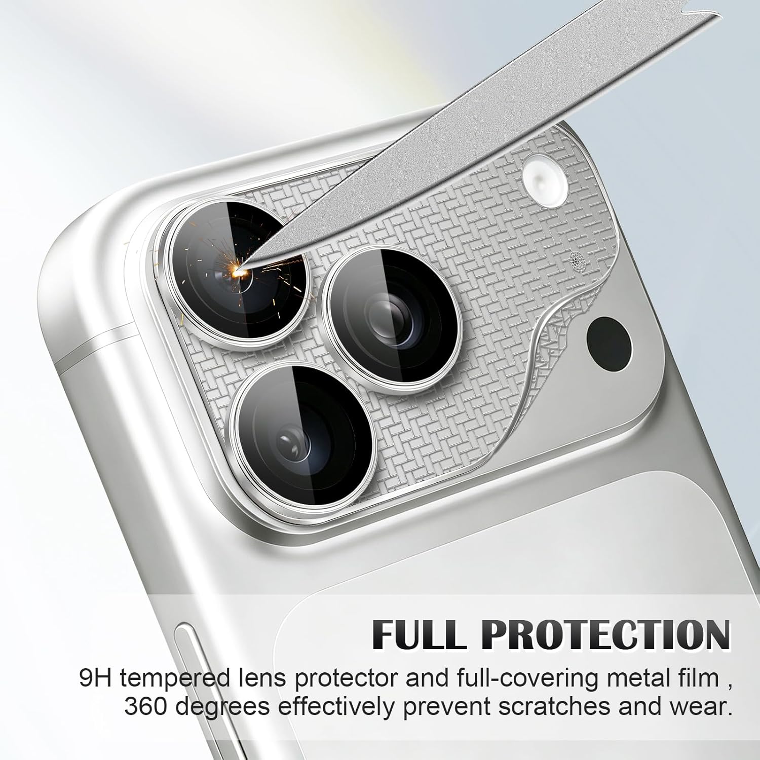iPhone 14/14+ 15/15+ Eagle Eye AR+AF Lens Protector + Ultra-Thin Camera Island Film - Ice Blue