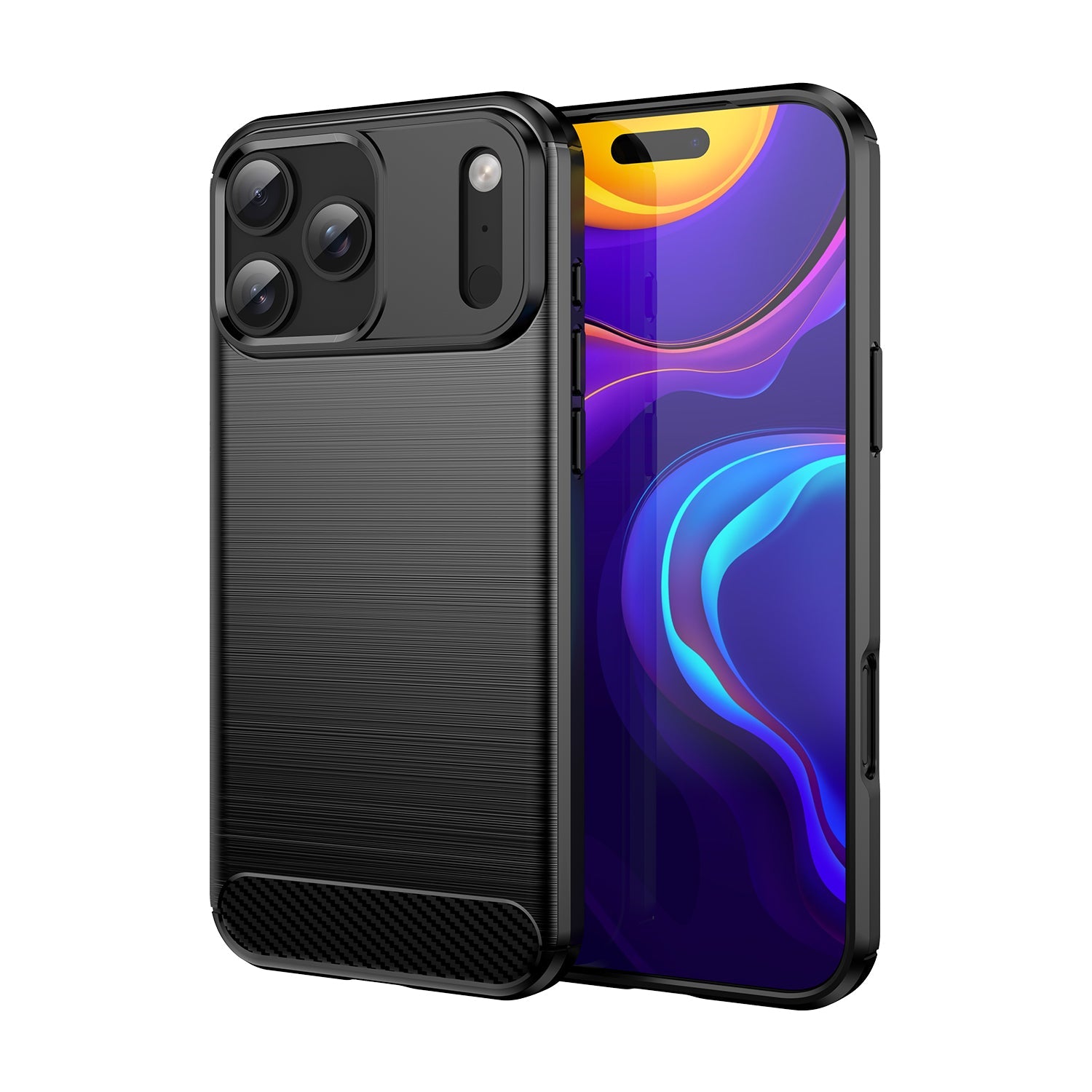iPhone 18 Pro Max / 17 Pro Max Carbon Fibre TPU Case Slim Shockproof Cover Black