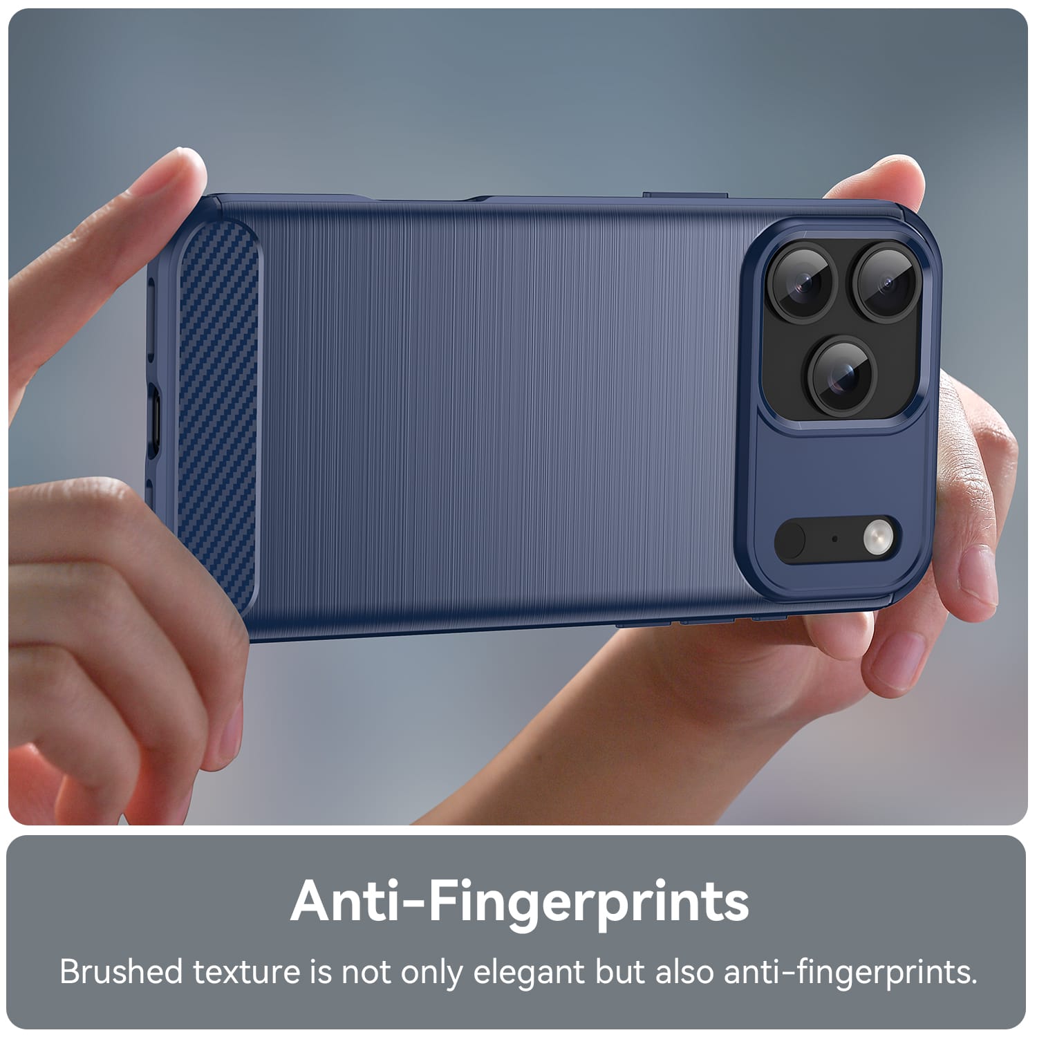 iPhone 17 Pro Max Carbon Fibre TPU Case Slim Shockproof Cover Navy