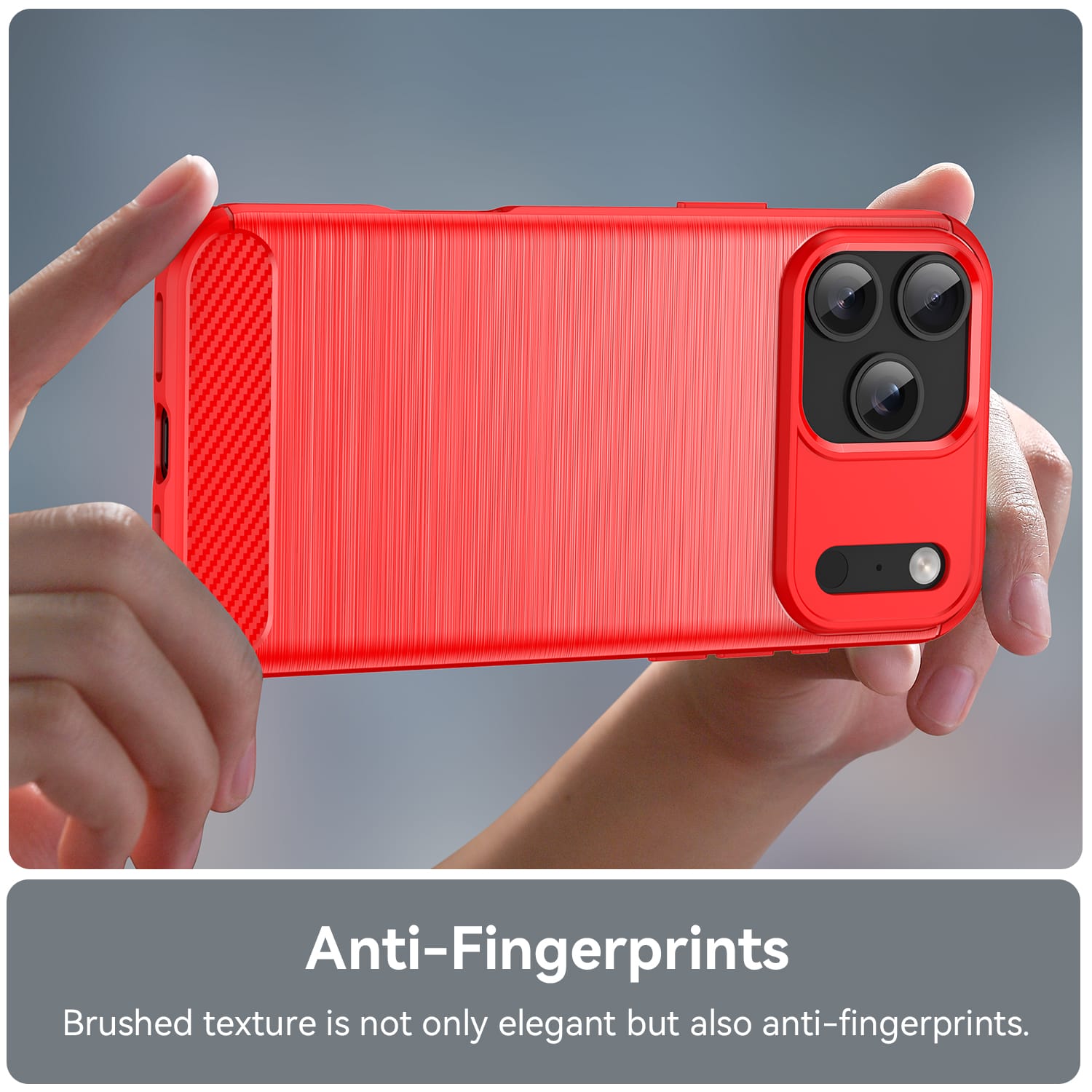 iPhone 17 Pro Max Carbon Fibre TPU Case Slim Shockproof Cover Red