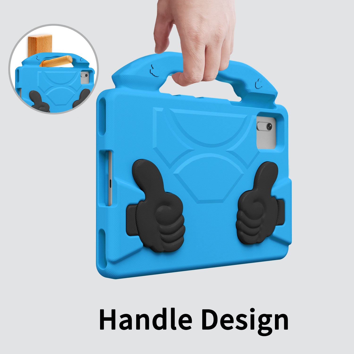 Lenovo Idea Tab 11 (11-inch, 2025, TB336FU) Kids EVA Shockproof Thumb Stand Case (Blue)
