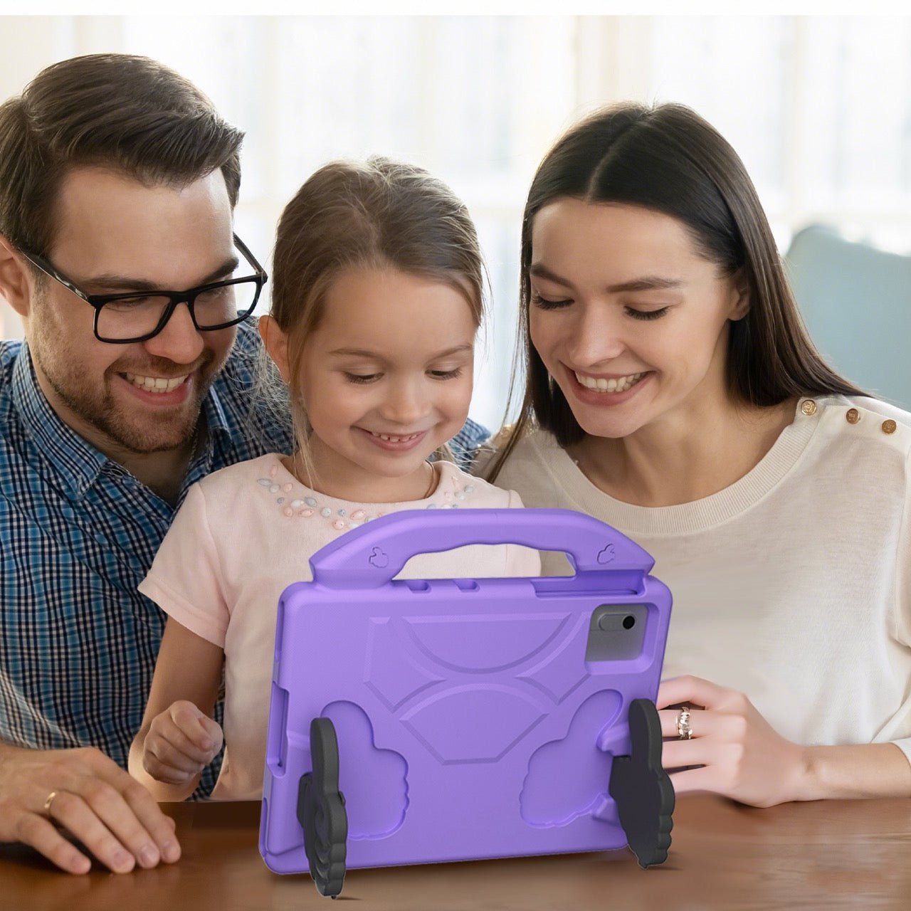 Lenovo Idea Tab 11 (11-inch, 2025, TB336FU) Kids EVA Shockproof Thumb Stand Case (Purple)