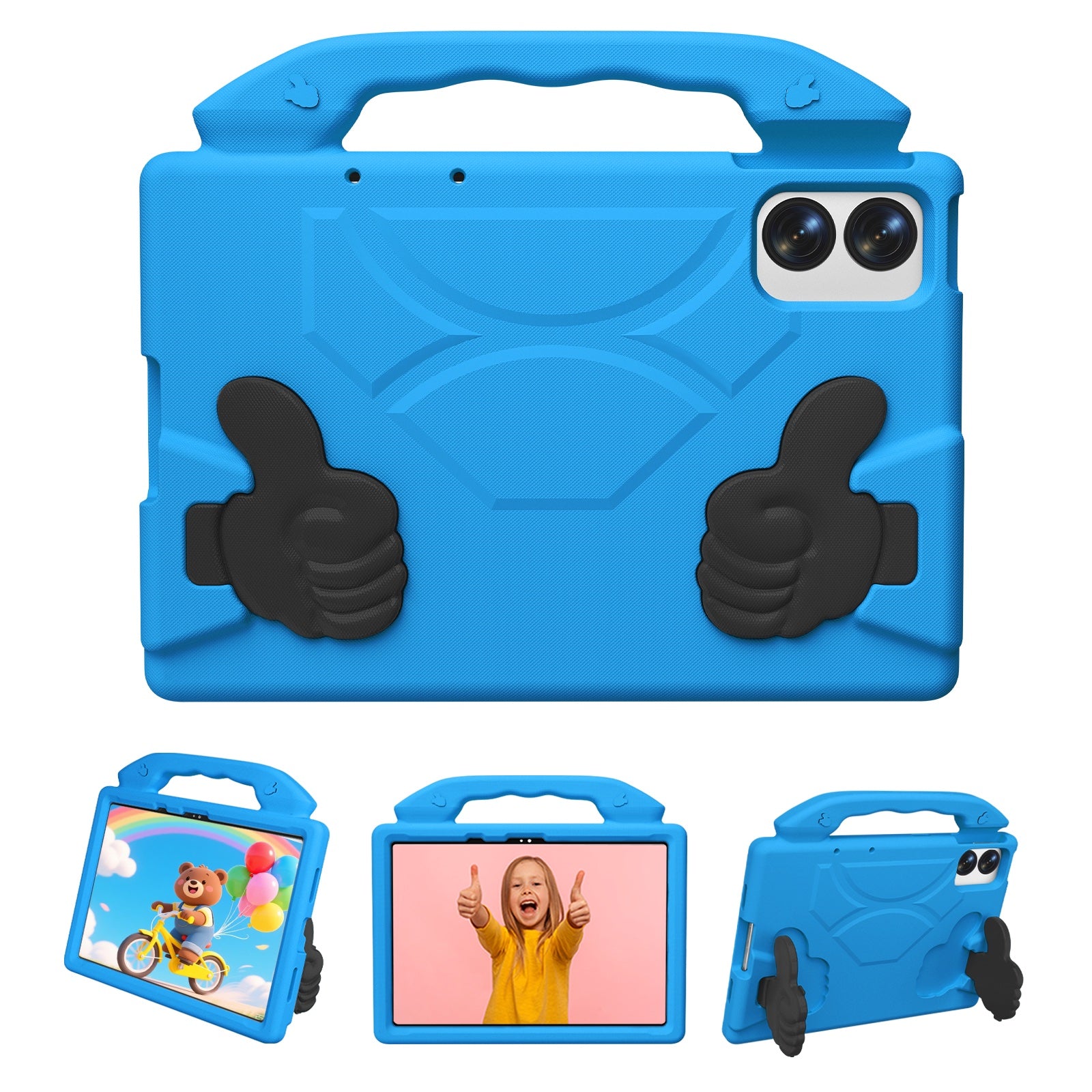 Lenovo Idea Tab Plus 12.1 2025 TB361FU Kids EVA Shockproof Thumb Stand Case (Blue)
