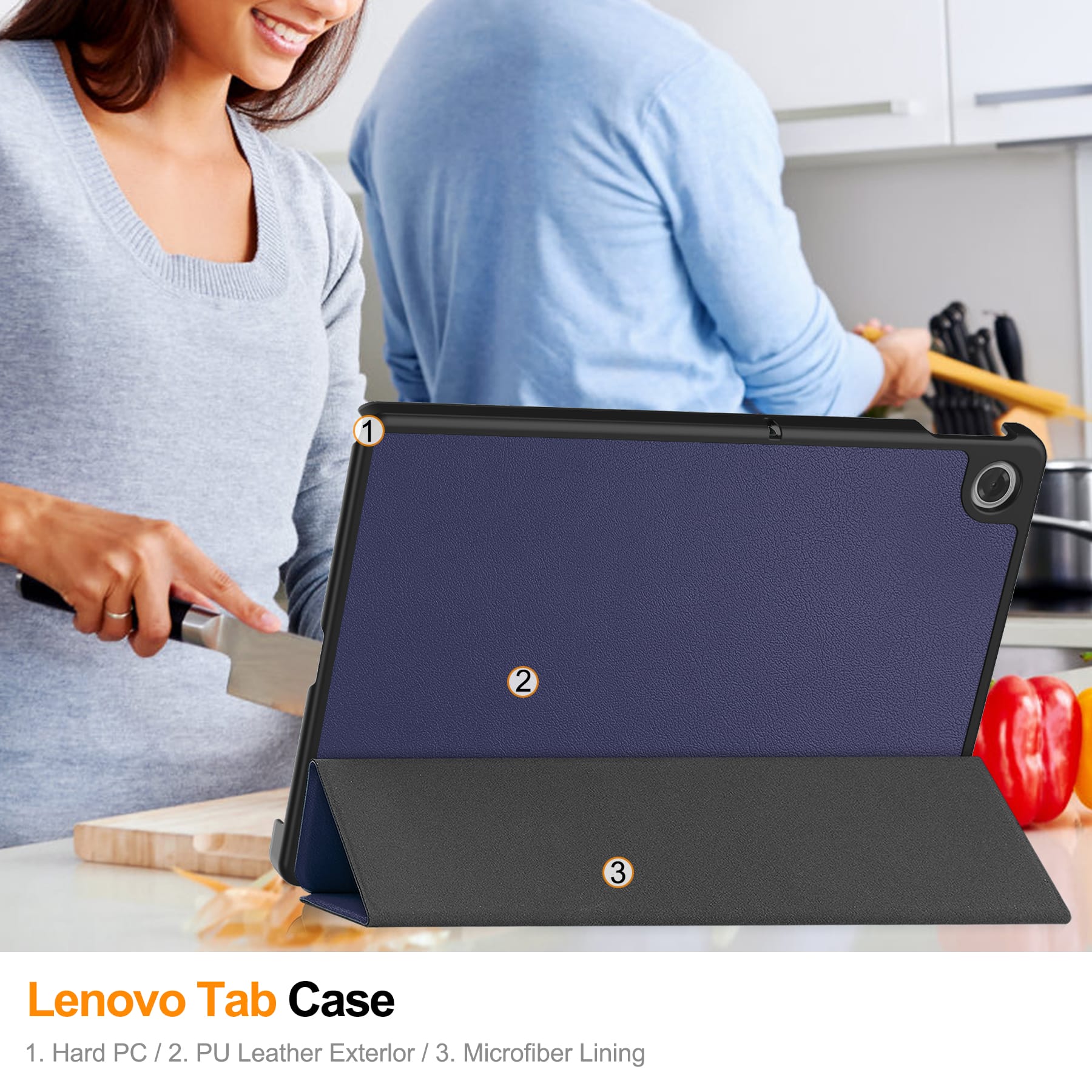 Lenovo Tab 10.1" 2025 TB311 KST Tri-Fold Case (Navy)