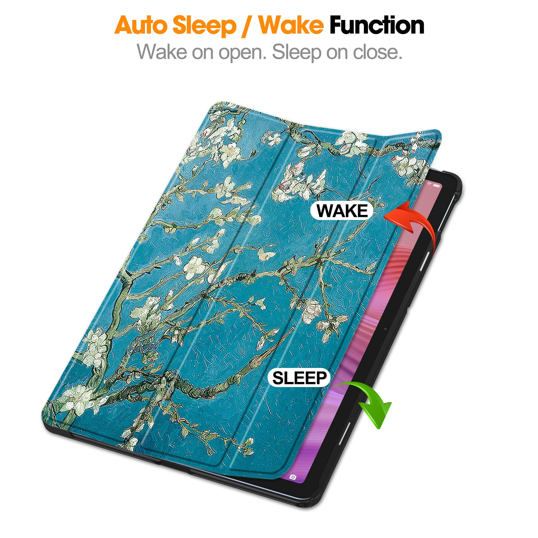 Lenovo Tab 10.1" 2025 TB311 Designer Tri-Fold Case (Plum Tree)