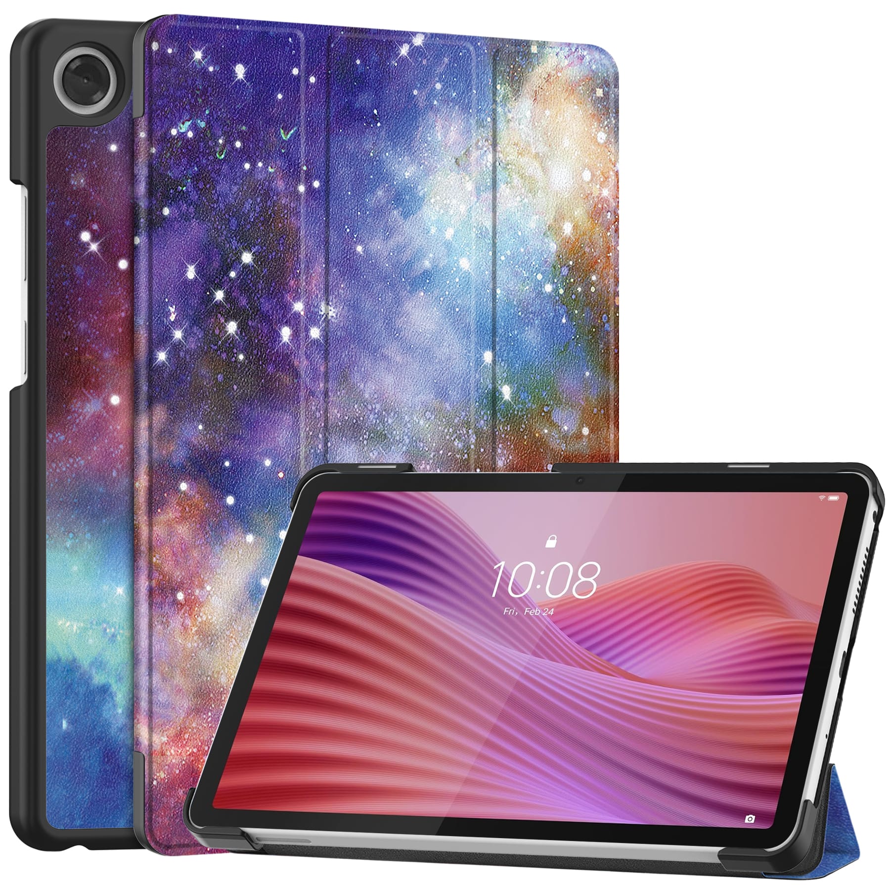 Lenovo Tab One 8.7" TB305 Designer Tri-Fold Case (Galaxy)