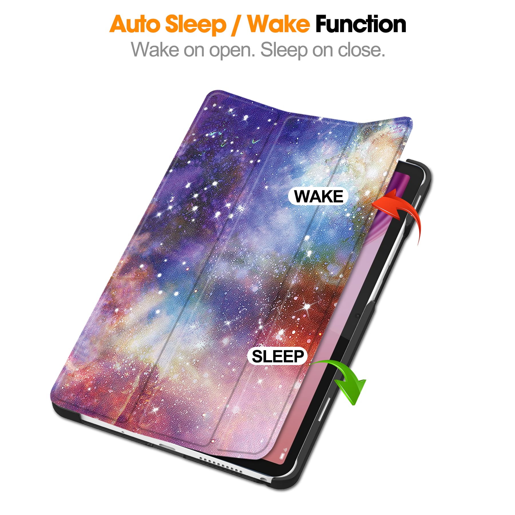 Lenovo Tab One 8.7" TB305 Designer Tri-Fold Case (Galaxy)