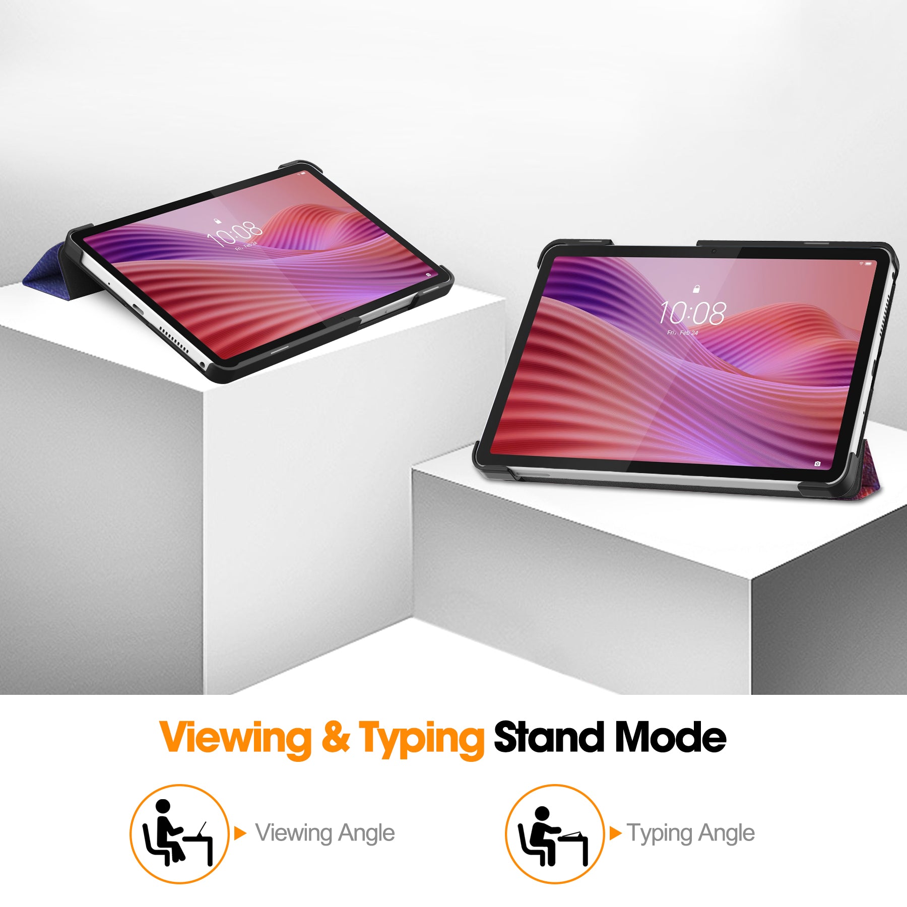 Lenovo Tab One 8.7" TB305 Designer Tri-Fold Case (Galaxy)