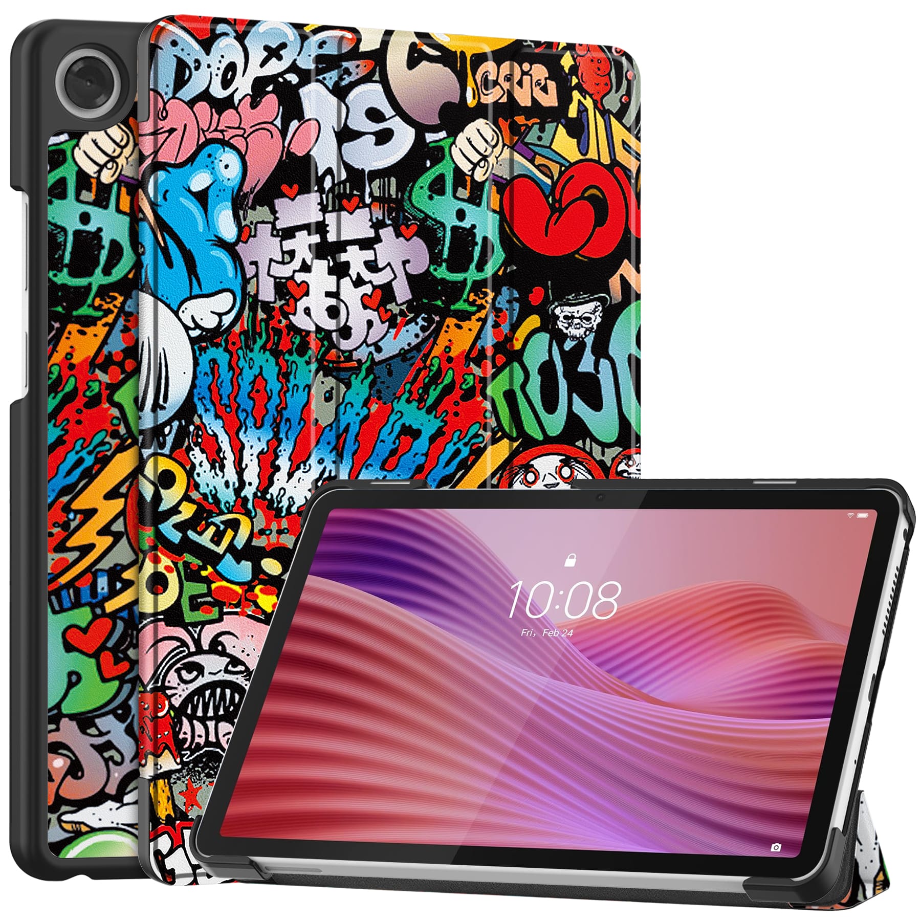 Lenovo Tab One 8.7" TB305 Designer Tri-Fold Case (Graffiti)