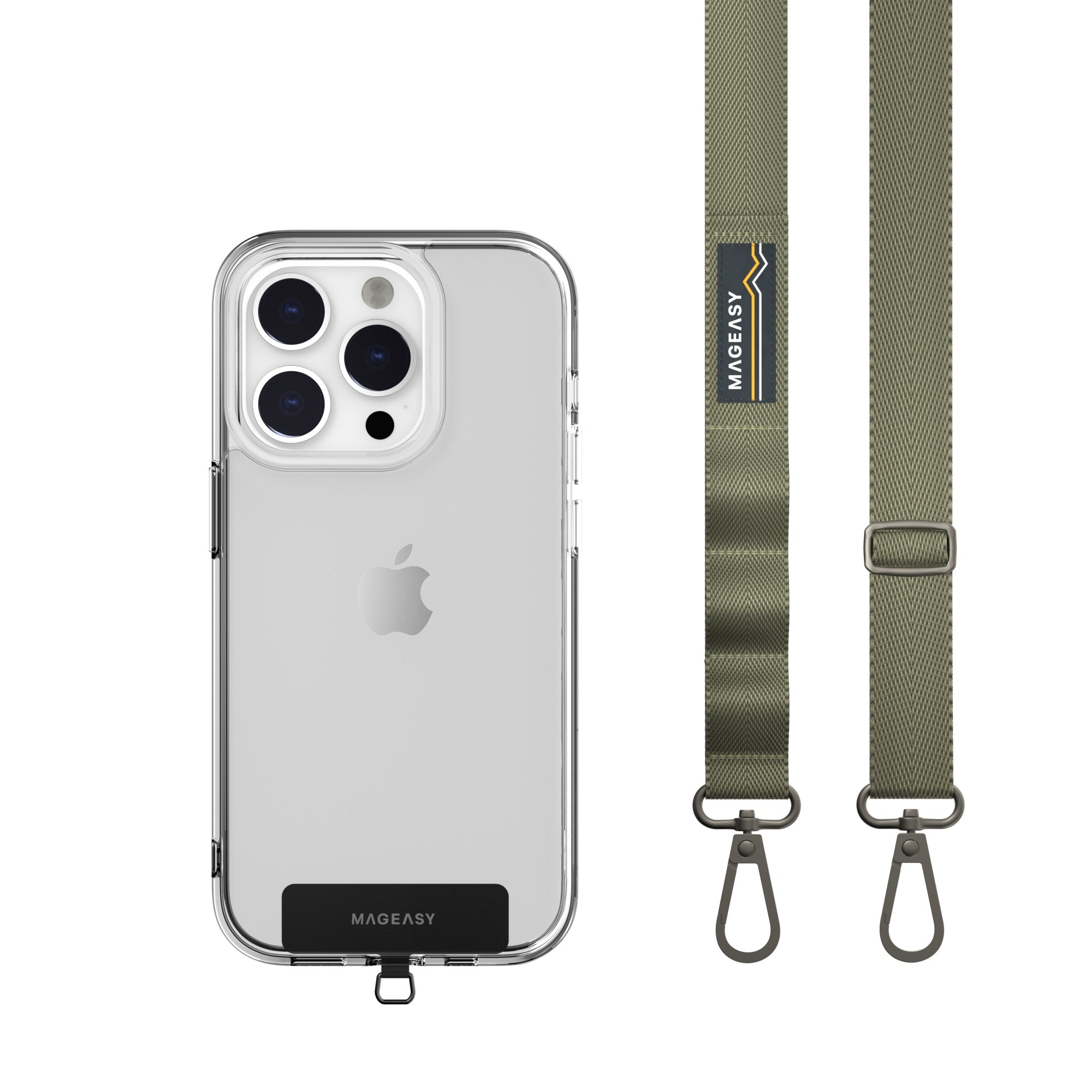 Mageasy 20mm Universal Crossbody Phone Strap with Strap Card – Army Green