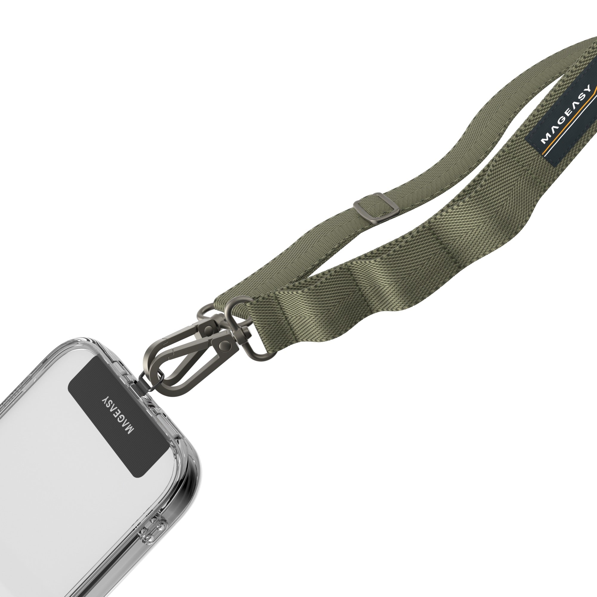 Mageasy 20mm Universal Crossbody Phone Strap with Strap Card – Army Green