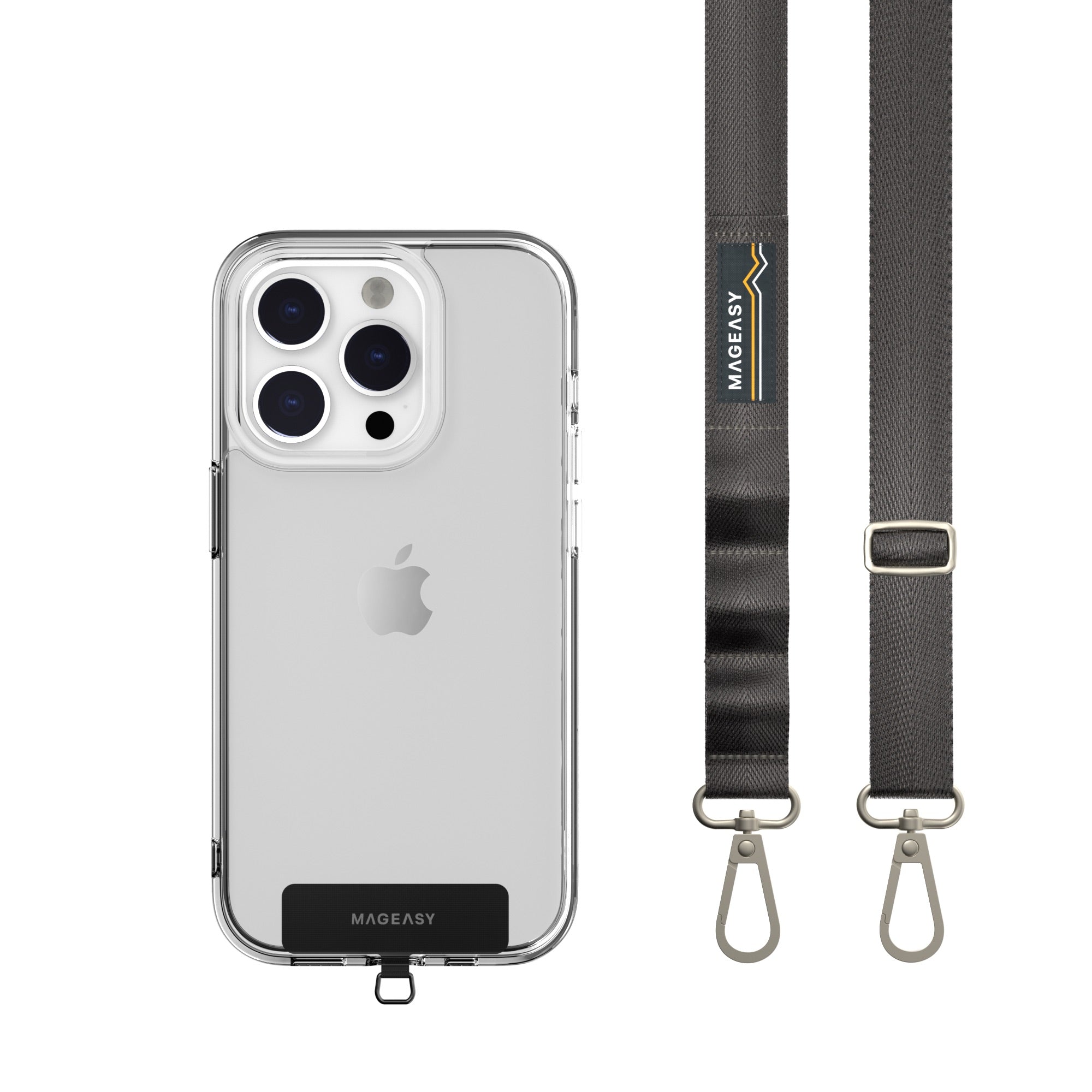 Mageasy 20mm Universal Crossbody Phone Strap with Strap Card – Concrete Grey