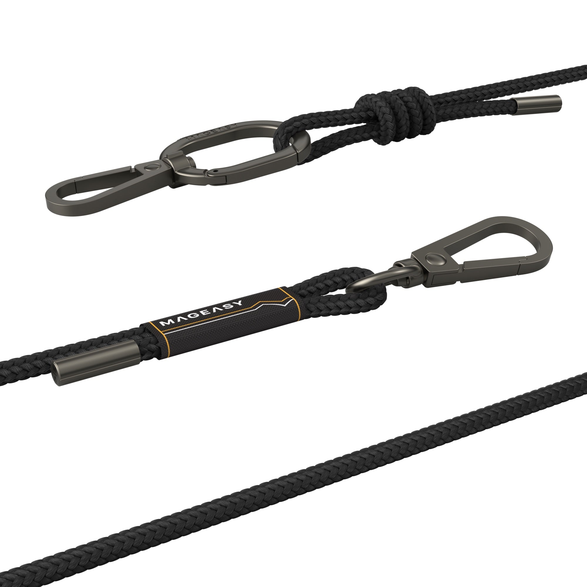 Mageasy 6mm Universal Crossbody Phone Strap with Strap Card - Black