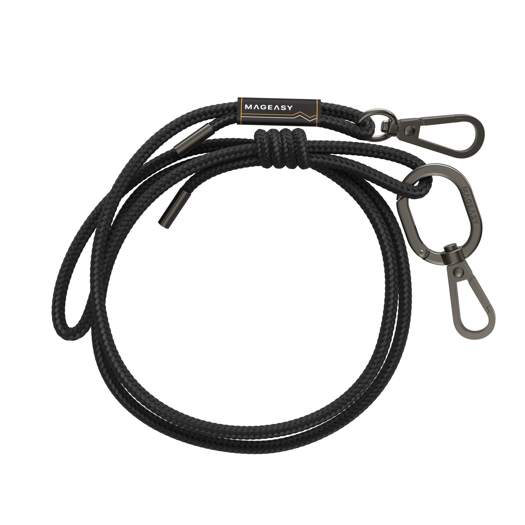 Mageasy 6mm Universal Crossbody Phone Strap with Strap Card - Black