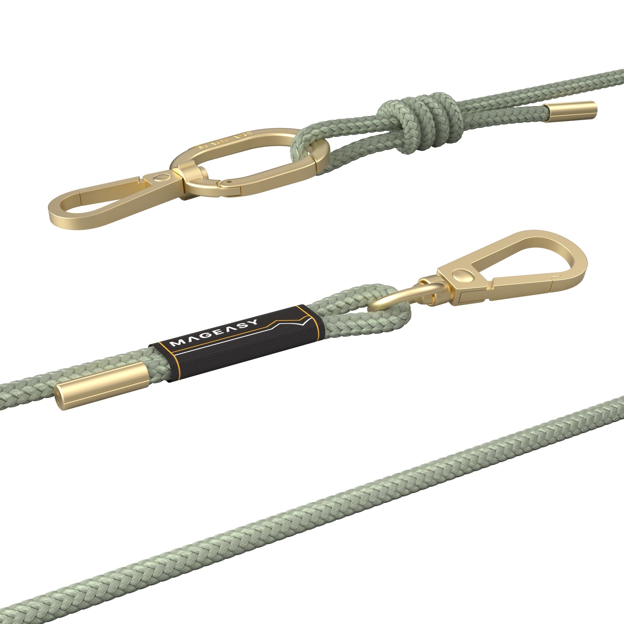 Mageasy 6mm Universal Crossbody Phone Strap with Strap Card - Sage Green