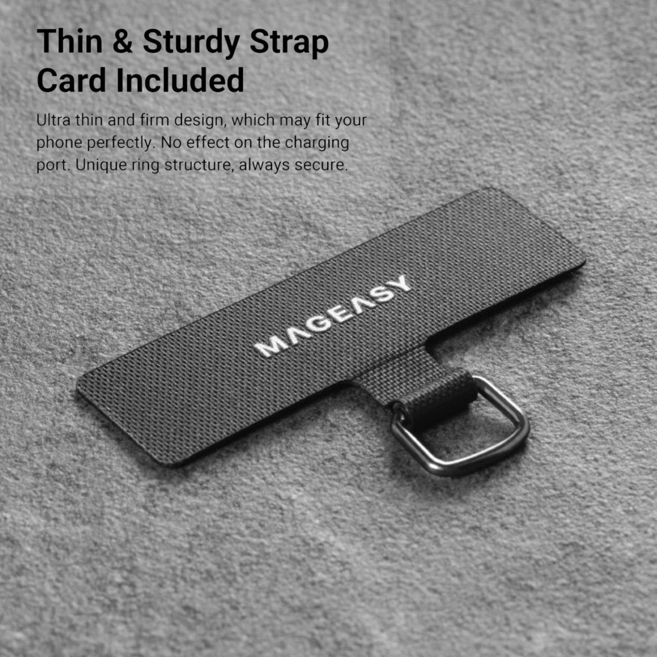 Mageasy 6mm Wrist Phone Strap with Strap Card – Adjustable Hand Strap - Beige