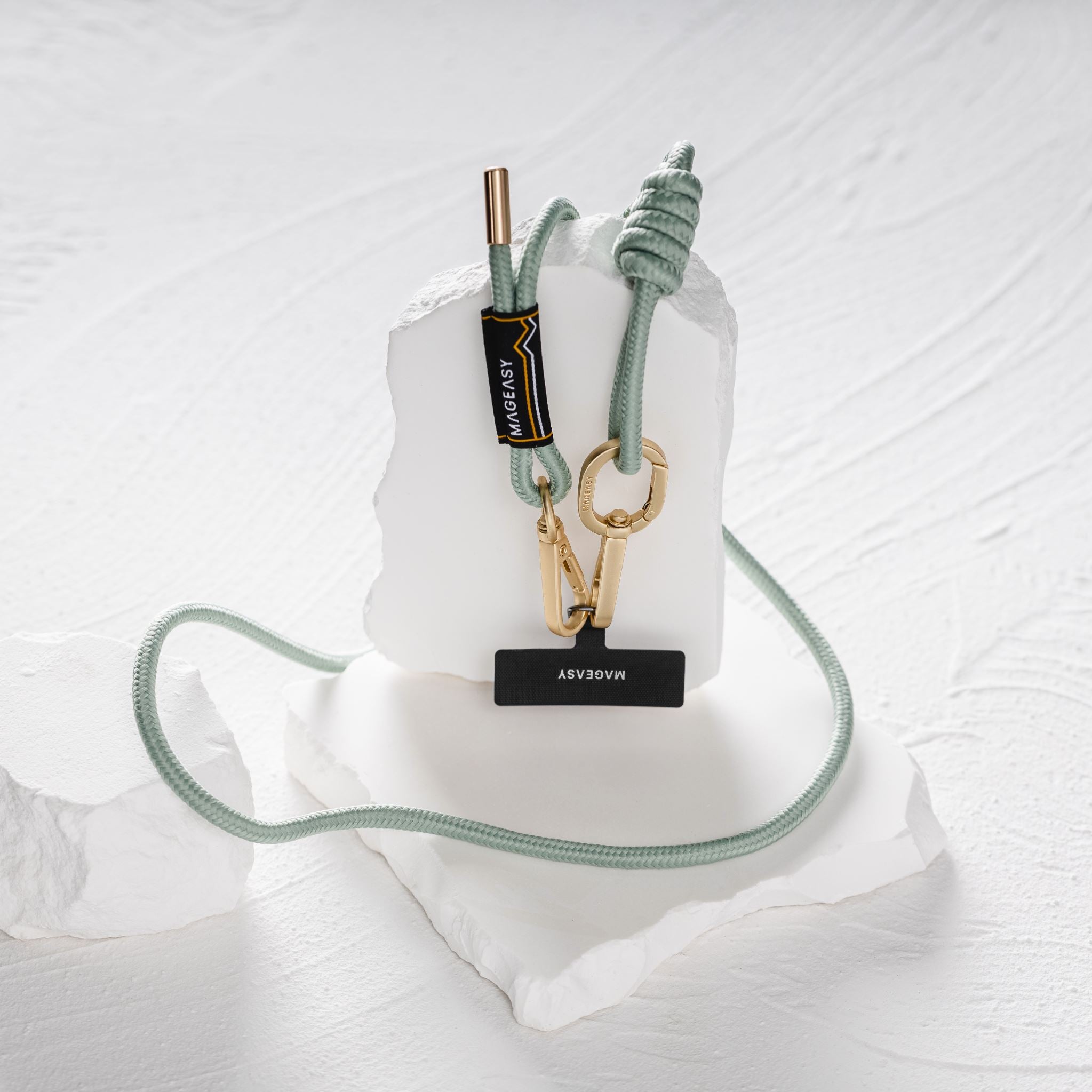 Mageasy 6mm Universal Crossbody Phone Strap with Strap Card - Sage Green