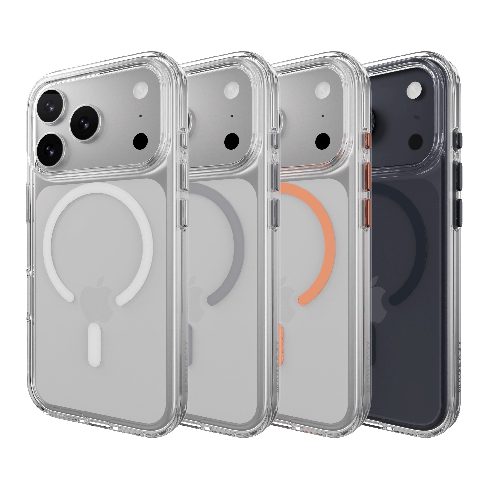 MAGEASY Bright M Anti-Yellowing MagSafe Case for iPhone 17 Pro - White Ring