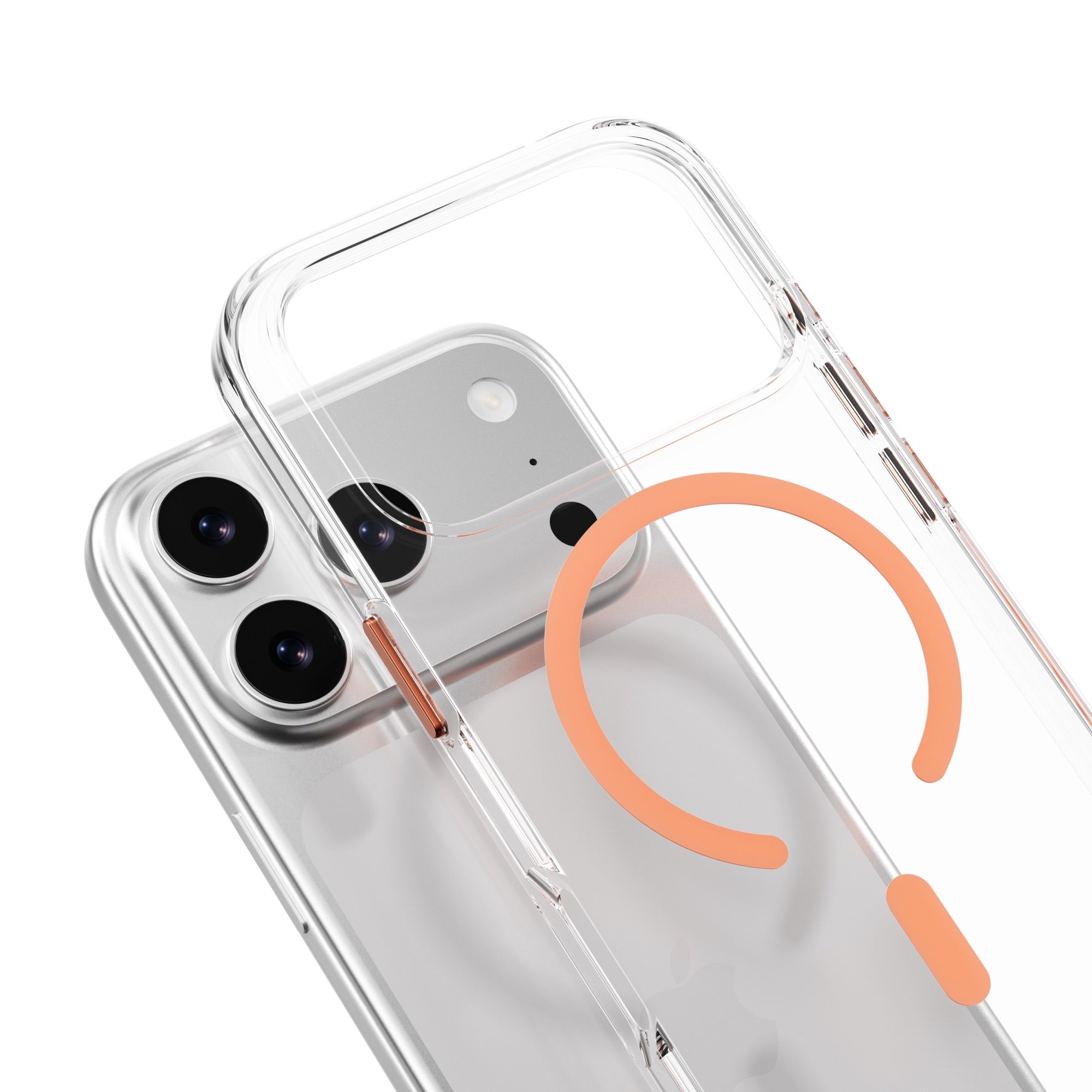 MAGEASY Bright M Anti-Yellowing MagSafe Case for iPhone 17 Pro - Coral Ring