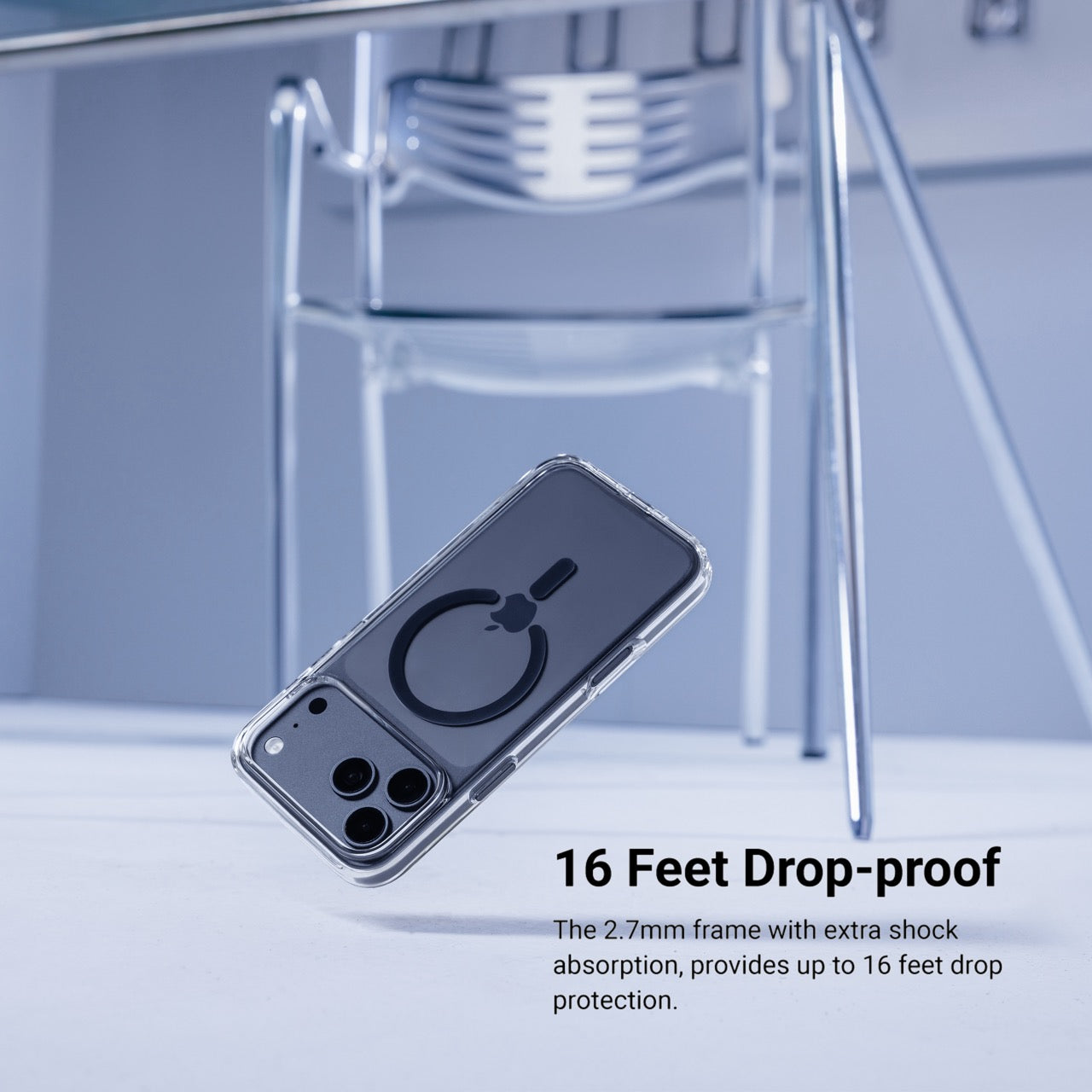 Mageasy Bright M Anti-Yellowing MagSafe Case for iPhone 17 Pro - Midnight Ring