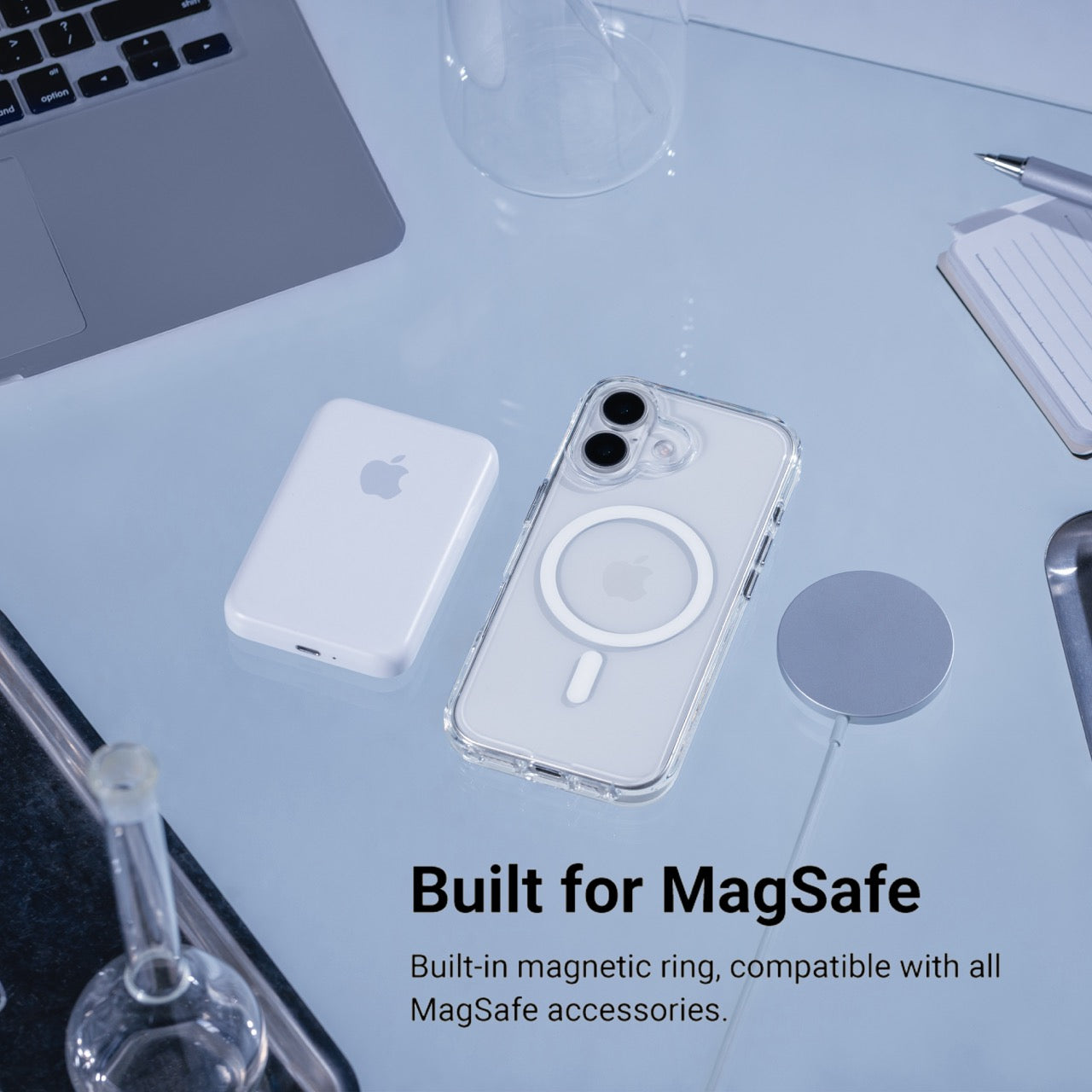 Mageasy Bright M Anti-Yellowing MagSafe Case for iPhone 17 Pro Max - Coral Ring