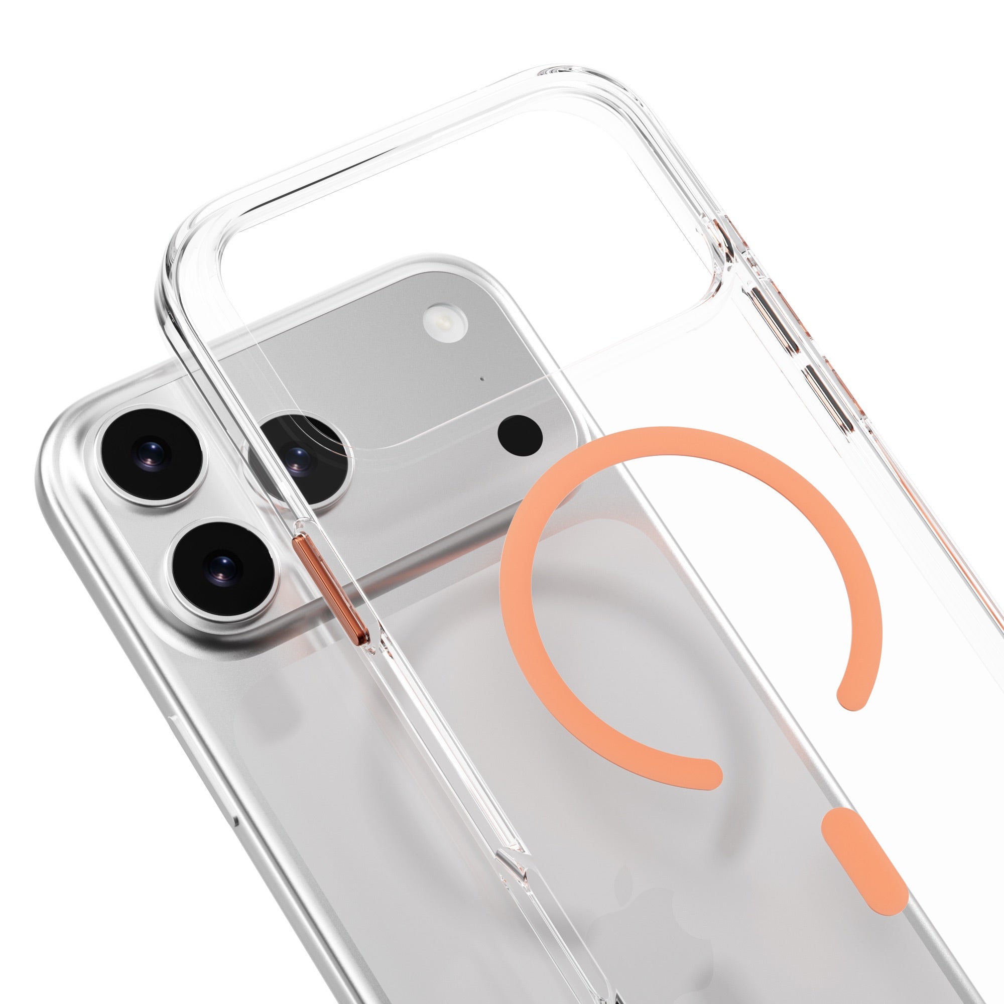 Mageasy Bright M Anti-Yellowing MagSafe Case for iPhone 17 Pro Max - Coral Ring