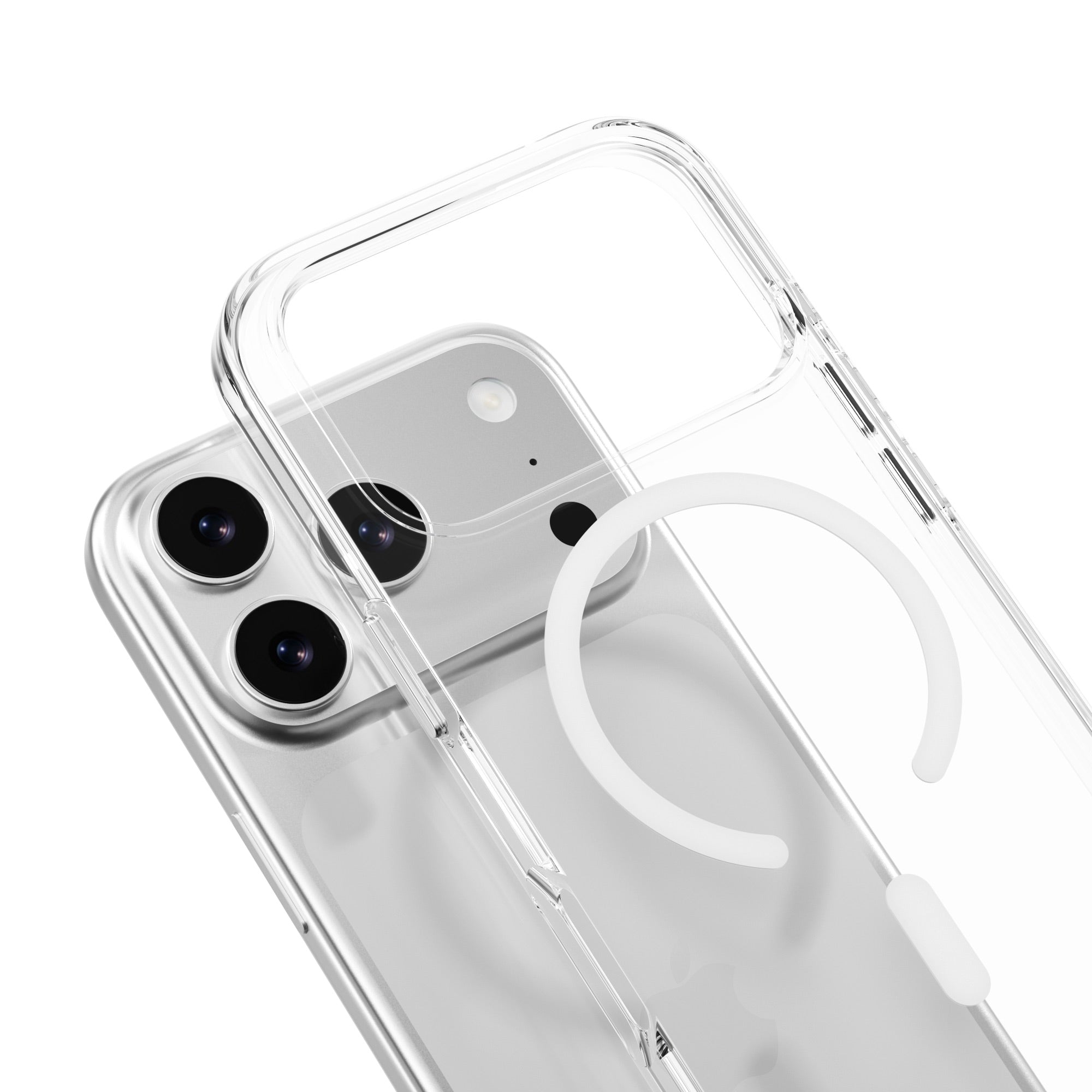 MAGEASY Bright M Anti-Yellowing MagSafe Case for iPhone 17 Pro - White Ring