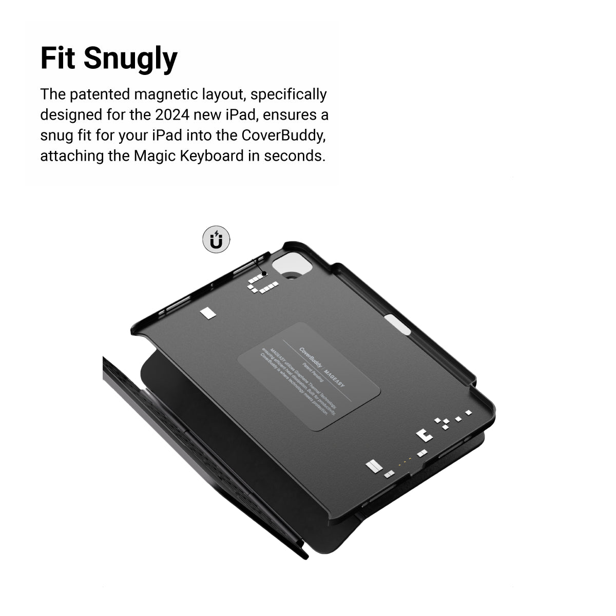 Mageasy CoverBuddy Magnetic Case with Graphene for iPad Pro 11"– Magic Keyboard Compatible-Black