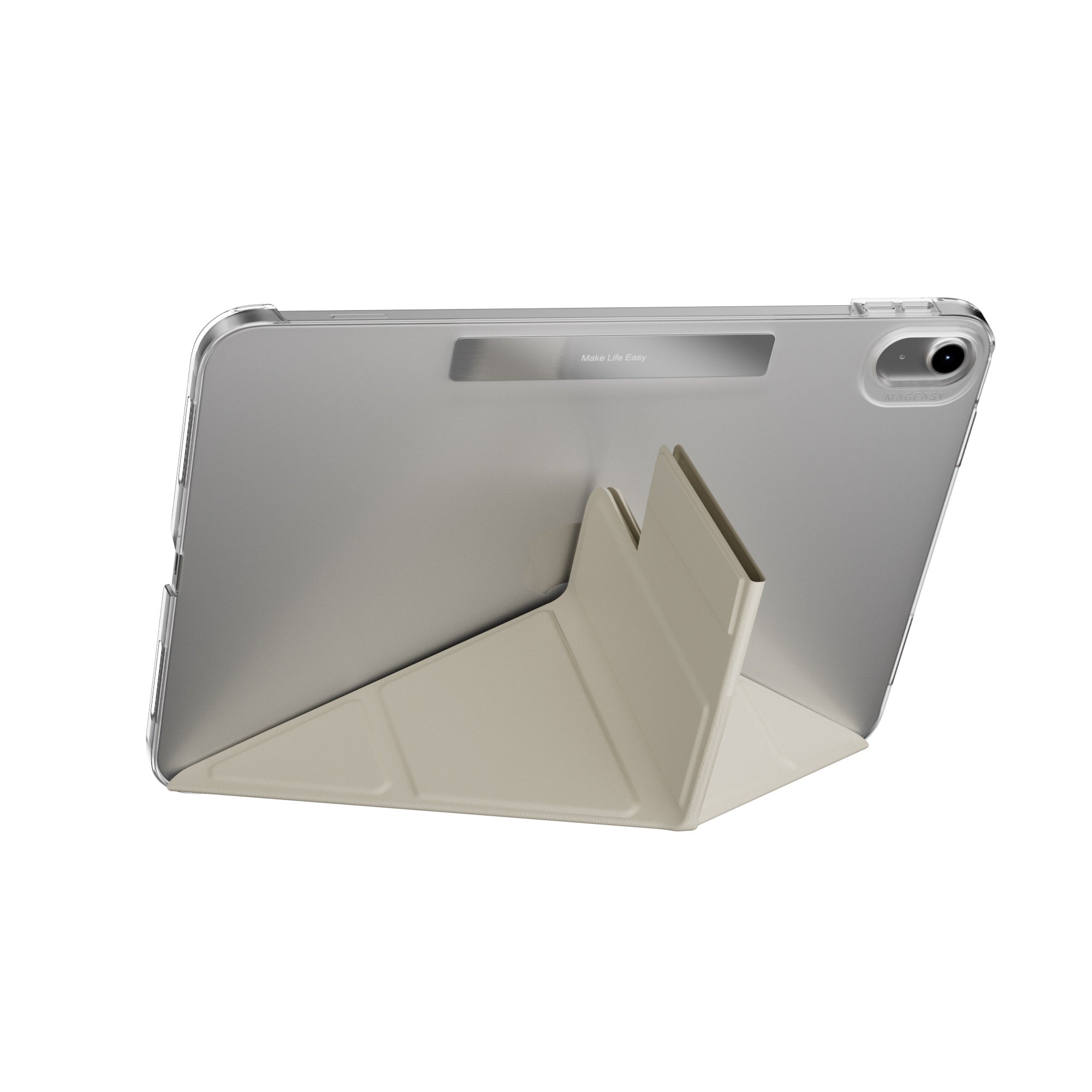 MAGEASY Facet Folding Folio Case for iPad 11 (A16) / iPad 10 (2022) - Starlight White