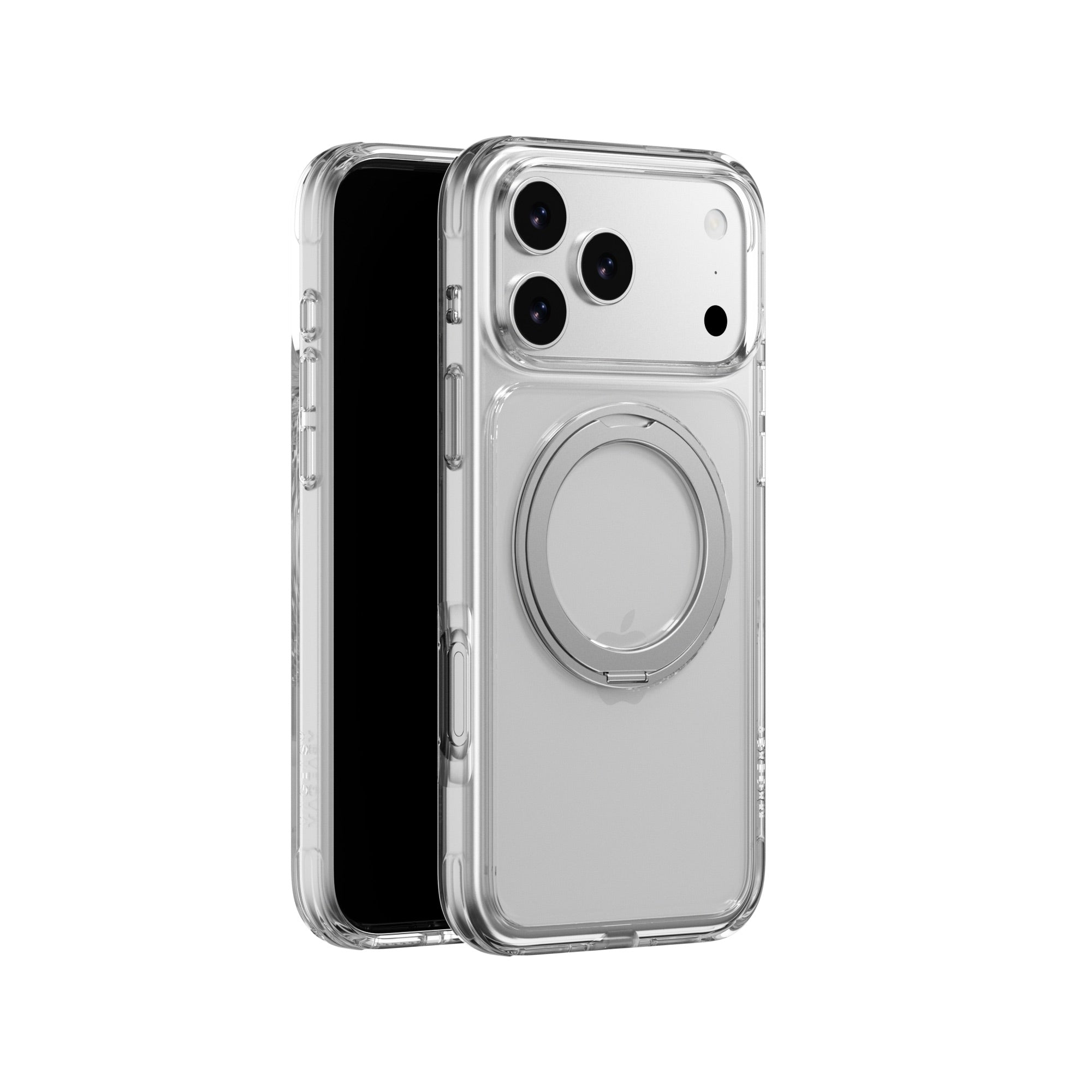 MAGEASY MagStand 360 M MagSafe Rotating Stand Case for iPhone 17 Pro Max - Transparent