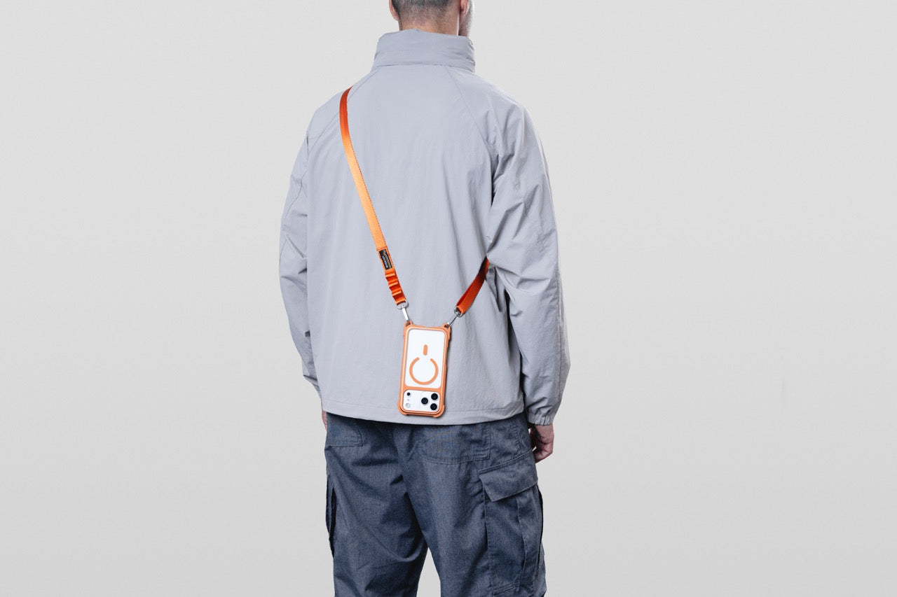 MAGEASY Odyssey Strap M MagSafe Rugged Lanyard Case - iPhone 17 Pro Max - Coral/Orange