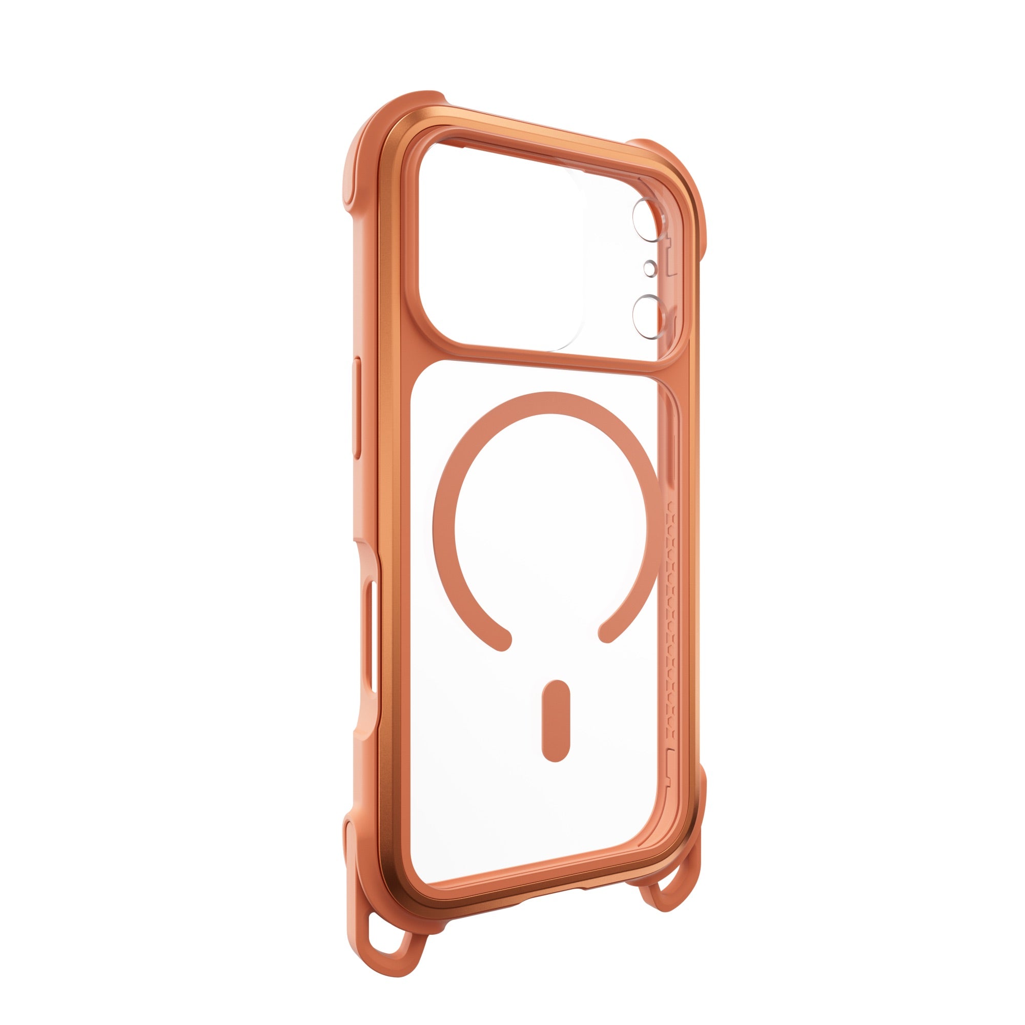 MAGEASY Odyssey Strap M for iPhone 17 Pro MagSafe Rugged Lanyard Case - Coral/Orange