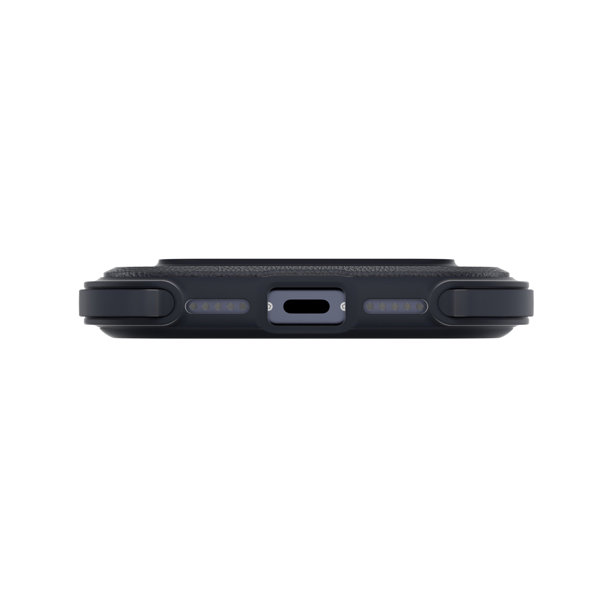 MAGEASY Odyssey Strap M for iPhone 17 Pro MagSafe Rugged Lanyard Case - Leatherette Midnight/Black