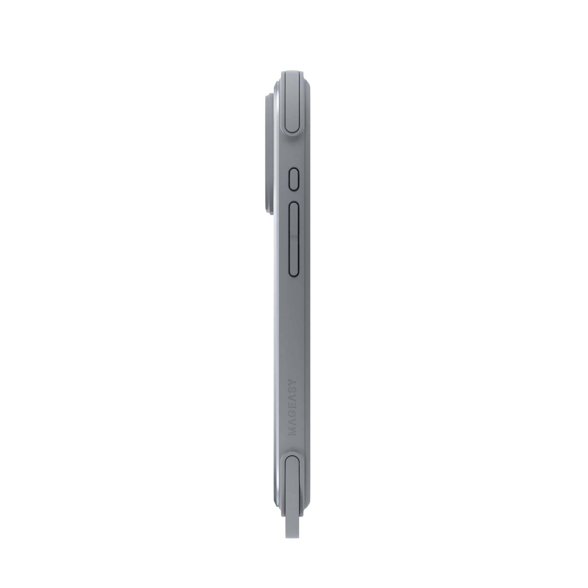 MAGEASY Odyssey Strap M for iPhone 17 Pro MagSafe Rugged Lanyard Case - Mist/Concrete Gray