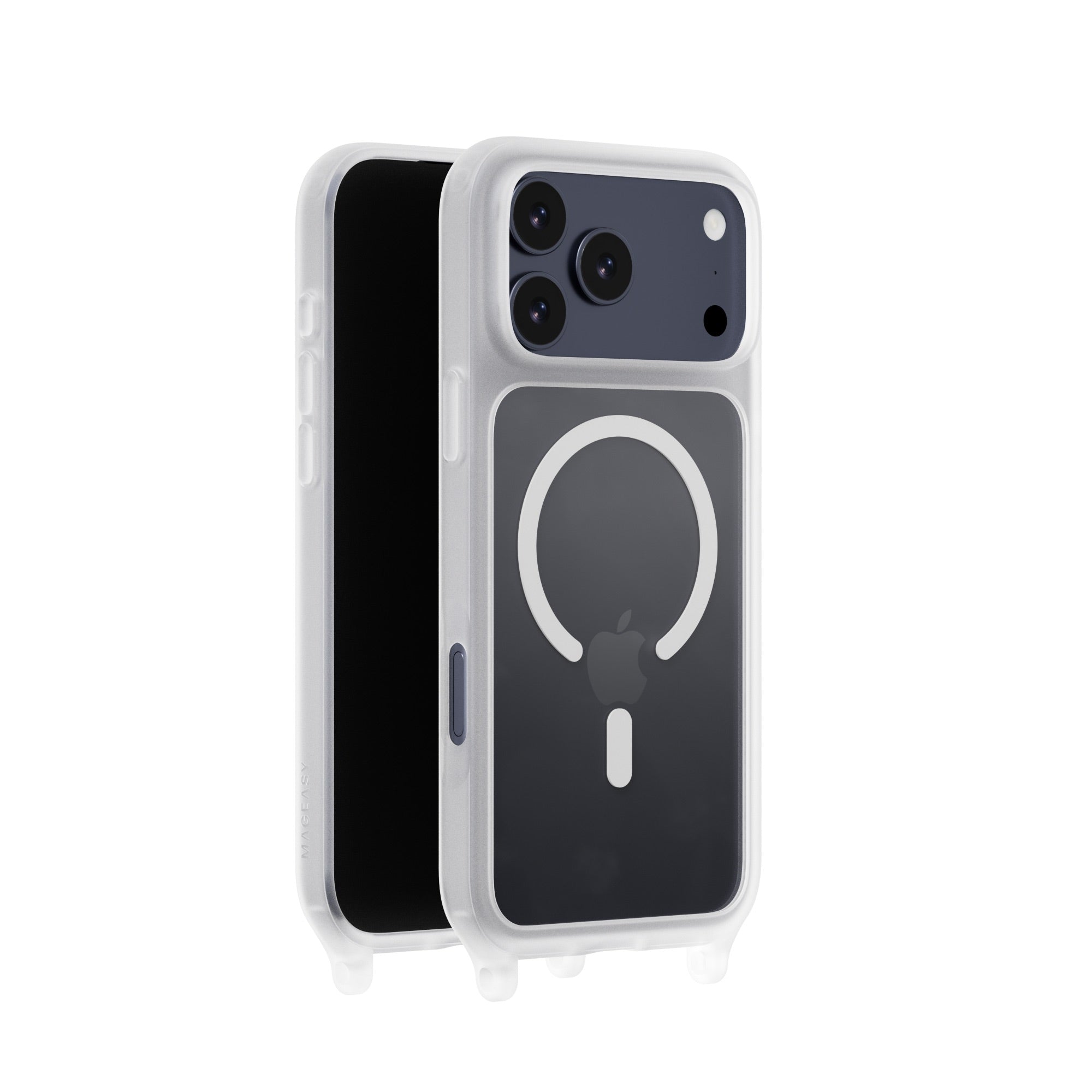 MAGEASY ROAM M MagSafe Crossbody Lanyard Case for iPhone 17 Pro Max - Transparent Black