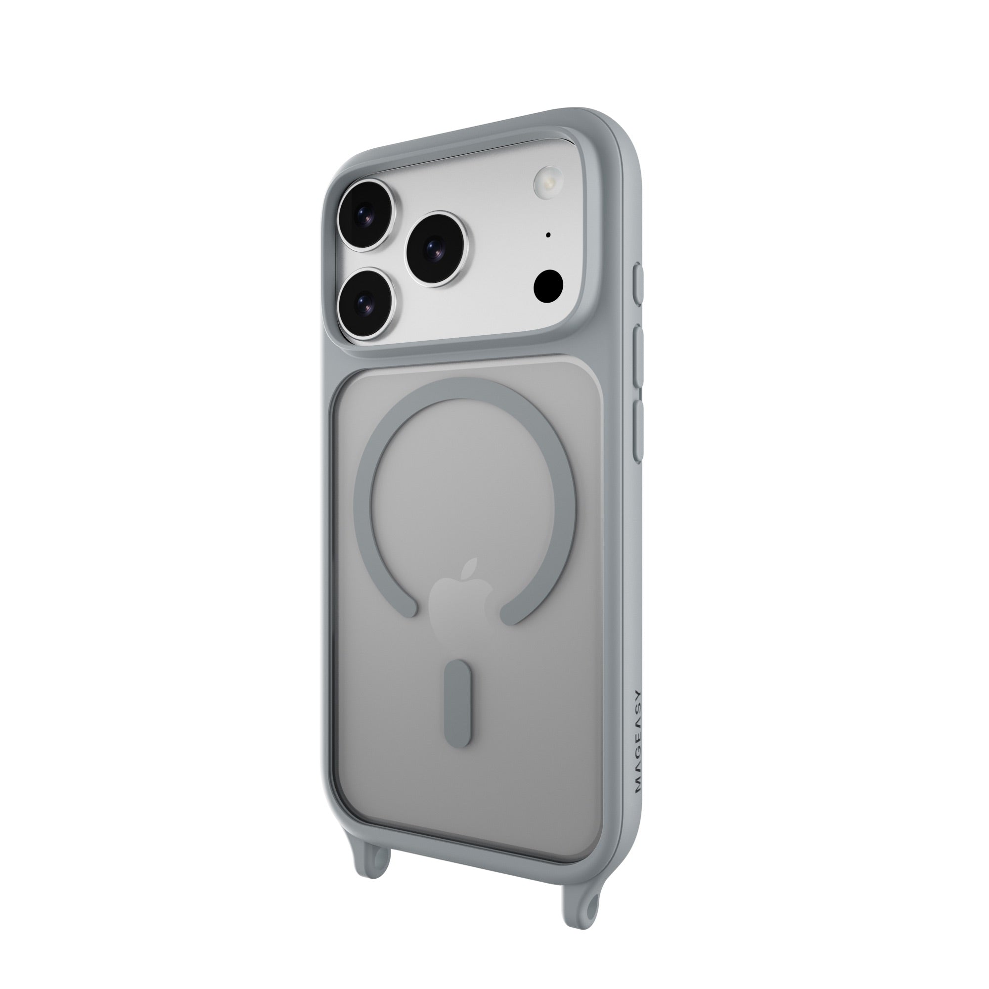 MAGEASY ROAM M MagSafe Crossbody Lanyard Case for iPhone 17 Pro - Misty Gray