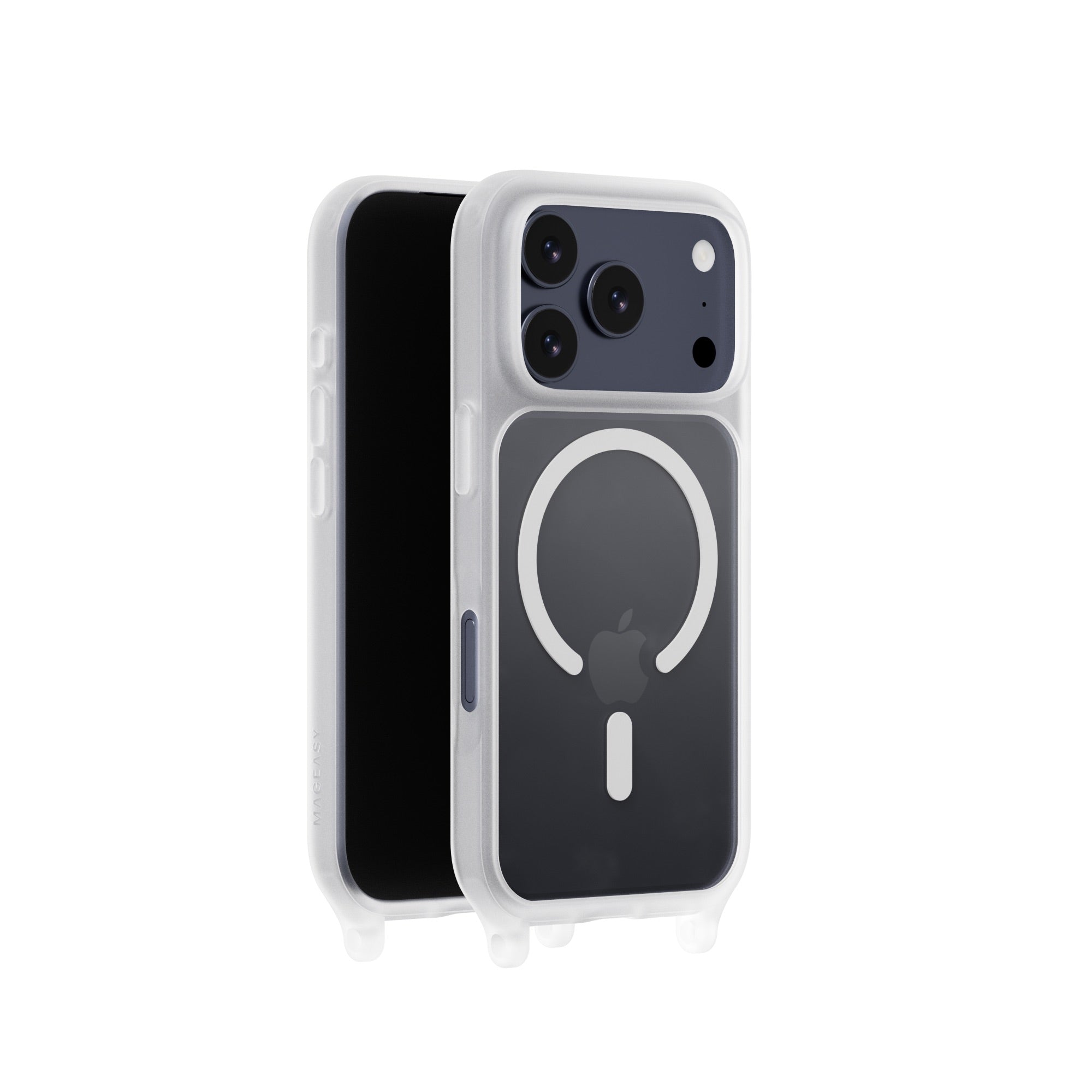 MAGEASY ROAM M MagSafe Crossbody Lanyard Case for iPhone 17 Pro - Transparent Black