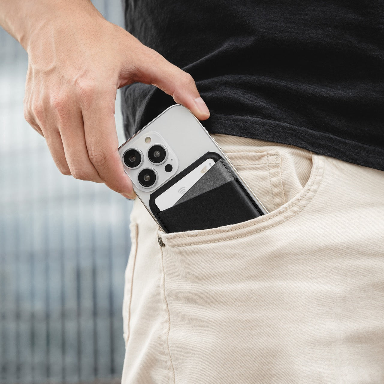 Mageasy Snap Stand Wallet MagSafe Card Holder with Stand – RFID Blocking - Black