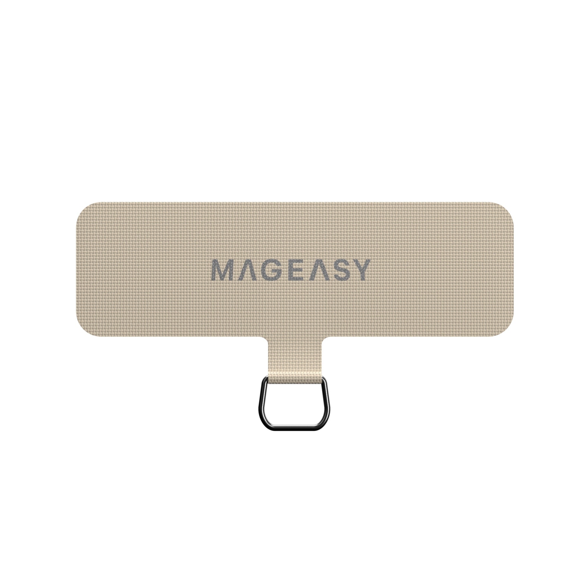 Mageasy Universal Strap Card – Ultra-Thin Phone Lanyard Adapter for iPhone & Android -Beige