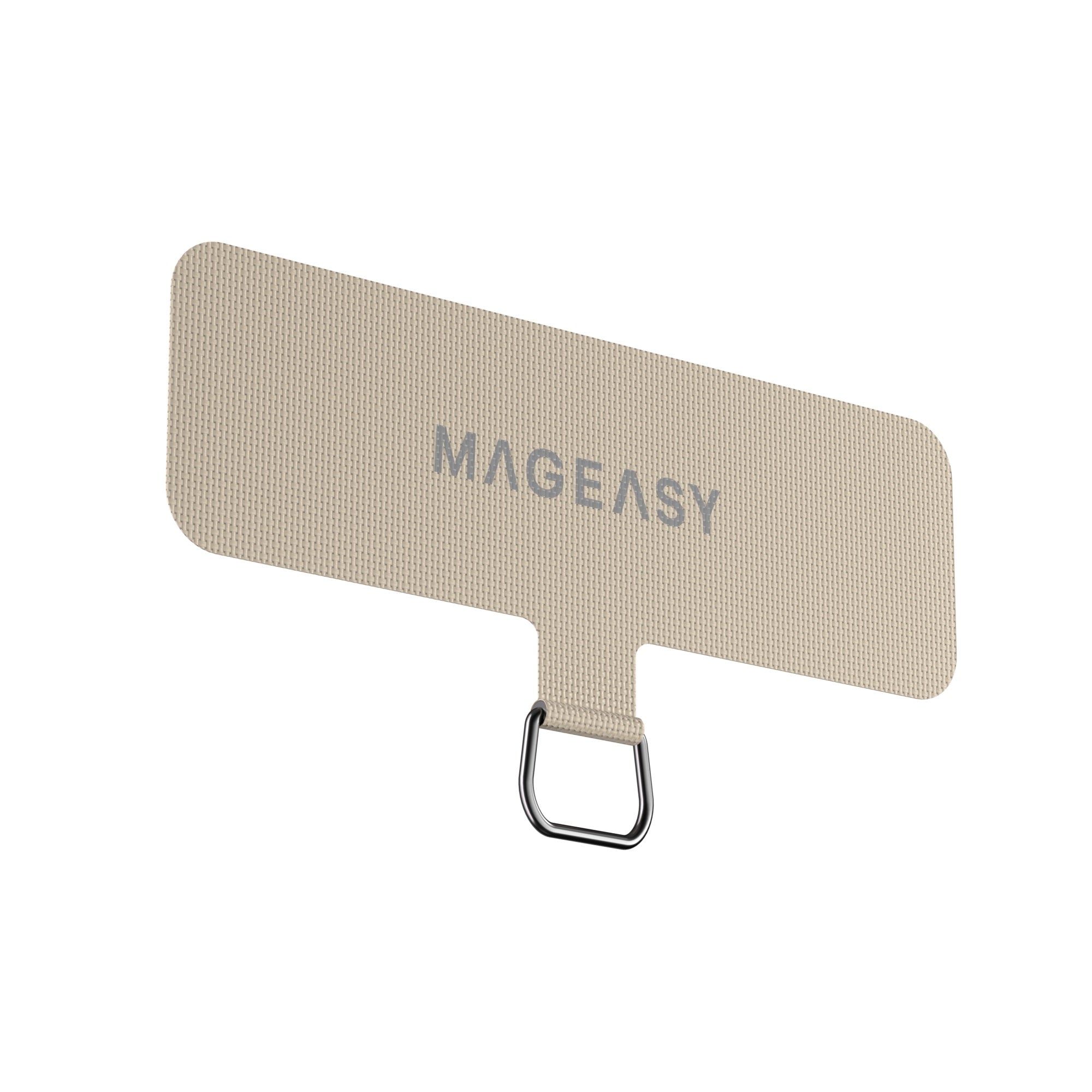 Mageasy Universal Strap Card – Ultra-Thin Phone Lanyard Adapter for iPhone & Android -Beige