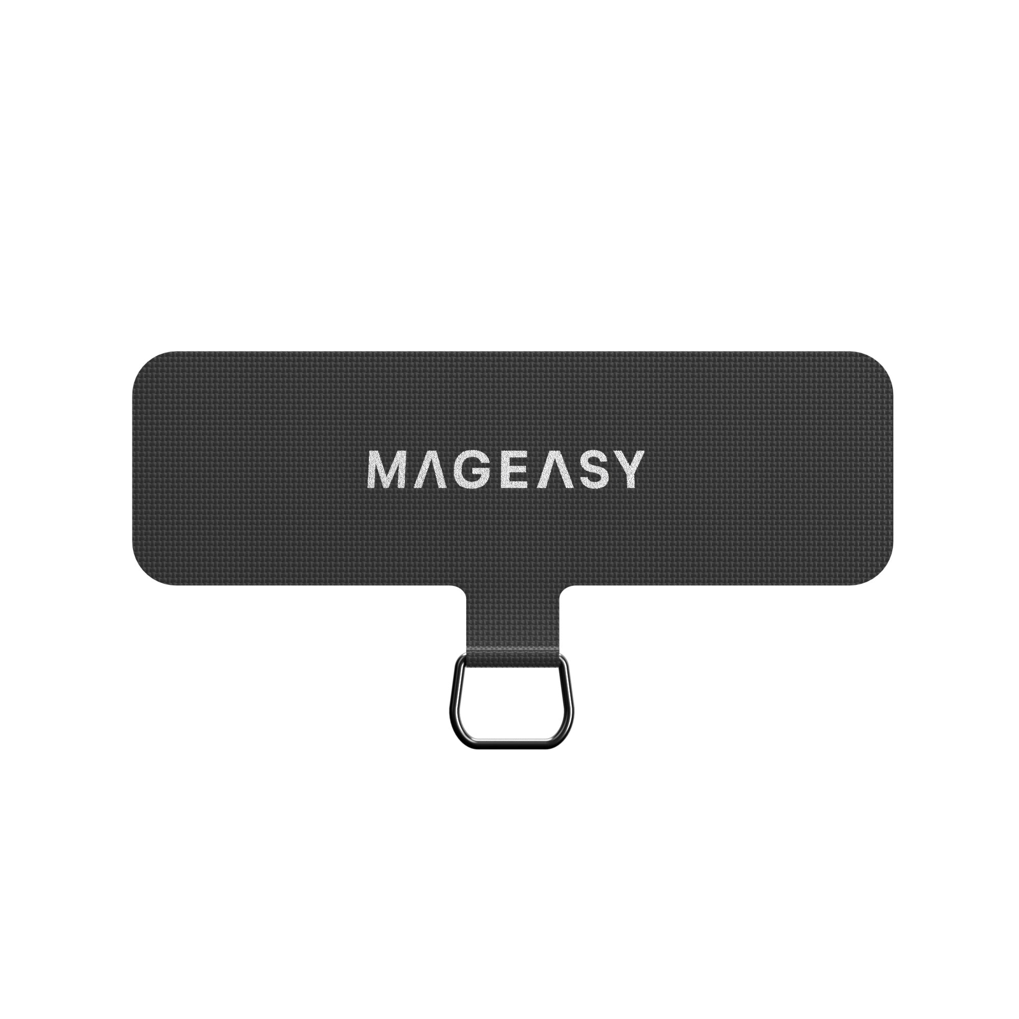 Mageasy Universal Strap Card – Ultra-Thin Phone Lanyard Adapter for iPhone & Android -Black